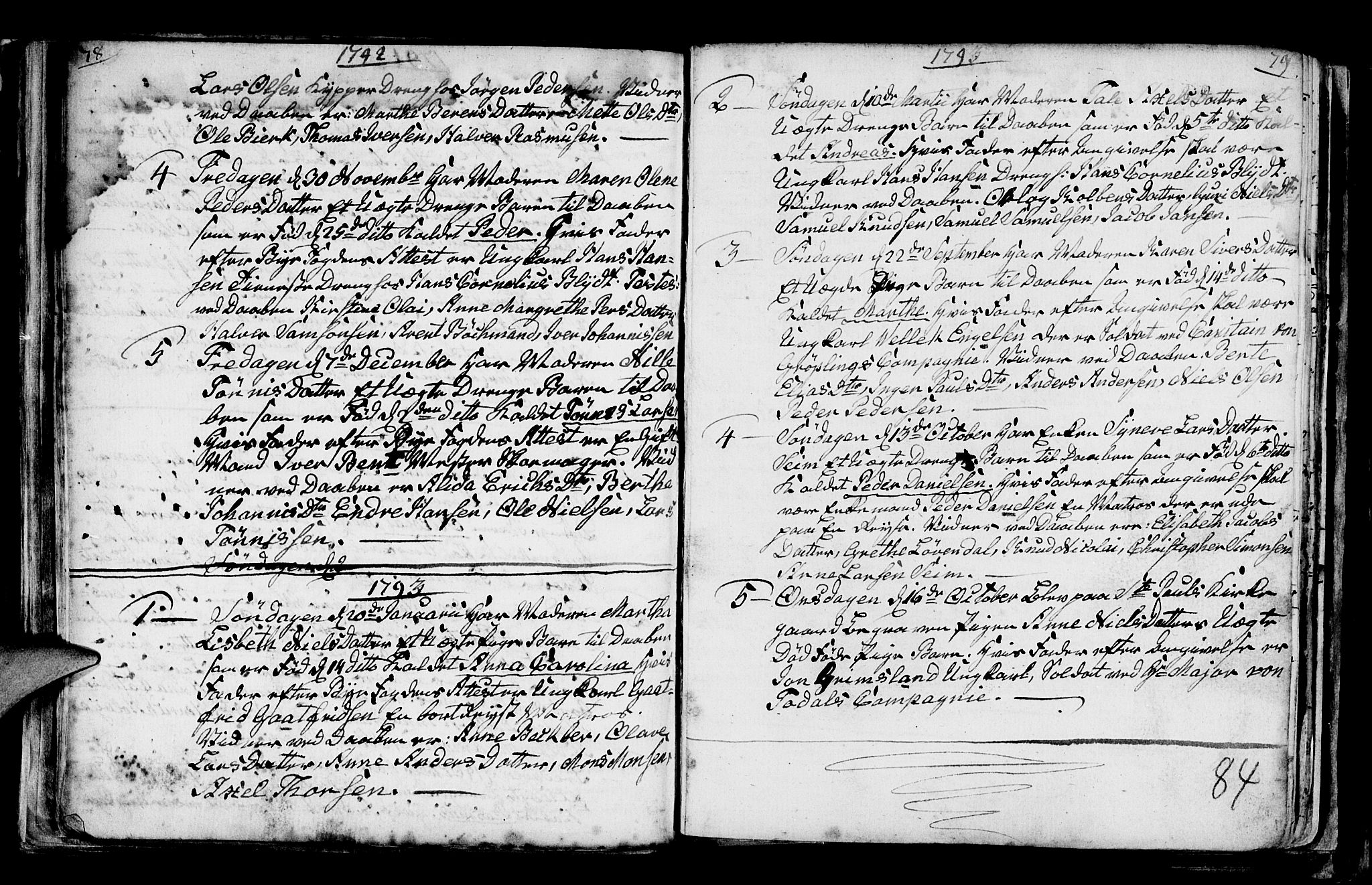 Nykirken Sokneprestembete, AV/SAB-A-77101/H/Haa/L0001: Parish register (official) no. A 1, 1668-1820, p. 84