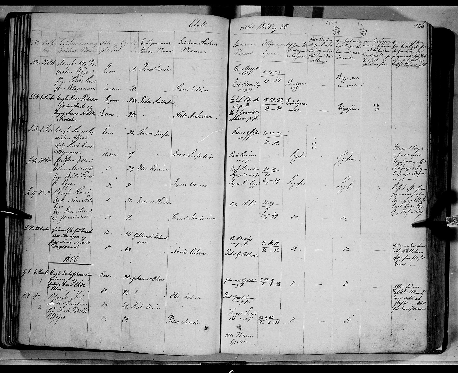 Lom prestekontor, SAH/PREST-070/K/L0006: Parish register (official) no. 6B, 1837-1863, p. 426
