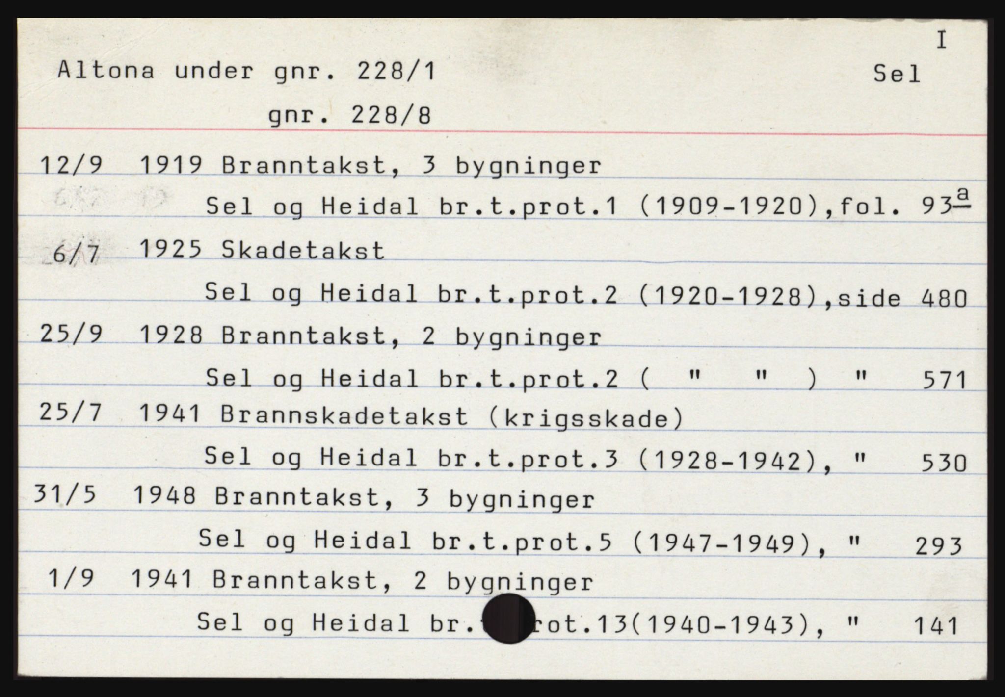 Norges Brannkasse, Sel og Heidal, AV/SAH-NBRANH-034, p. 3