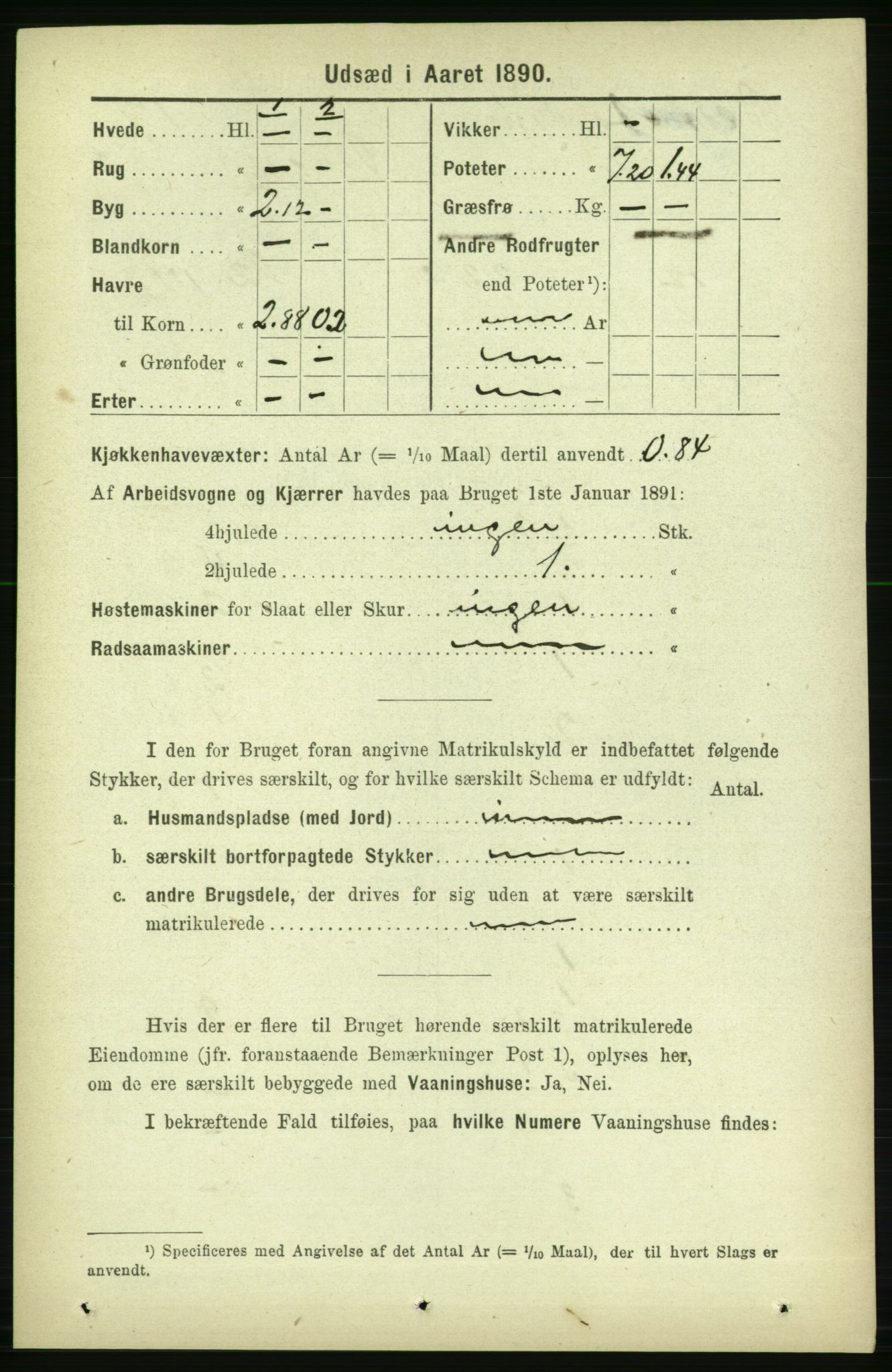 RA, 1891 census for 1727 Beitstad, 1891, p. 6708