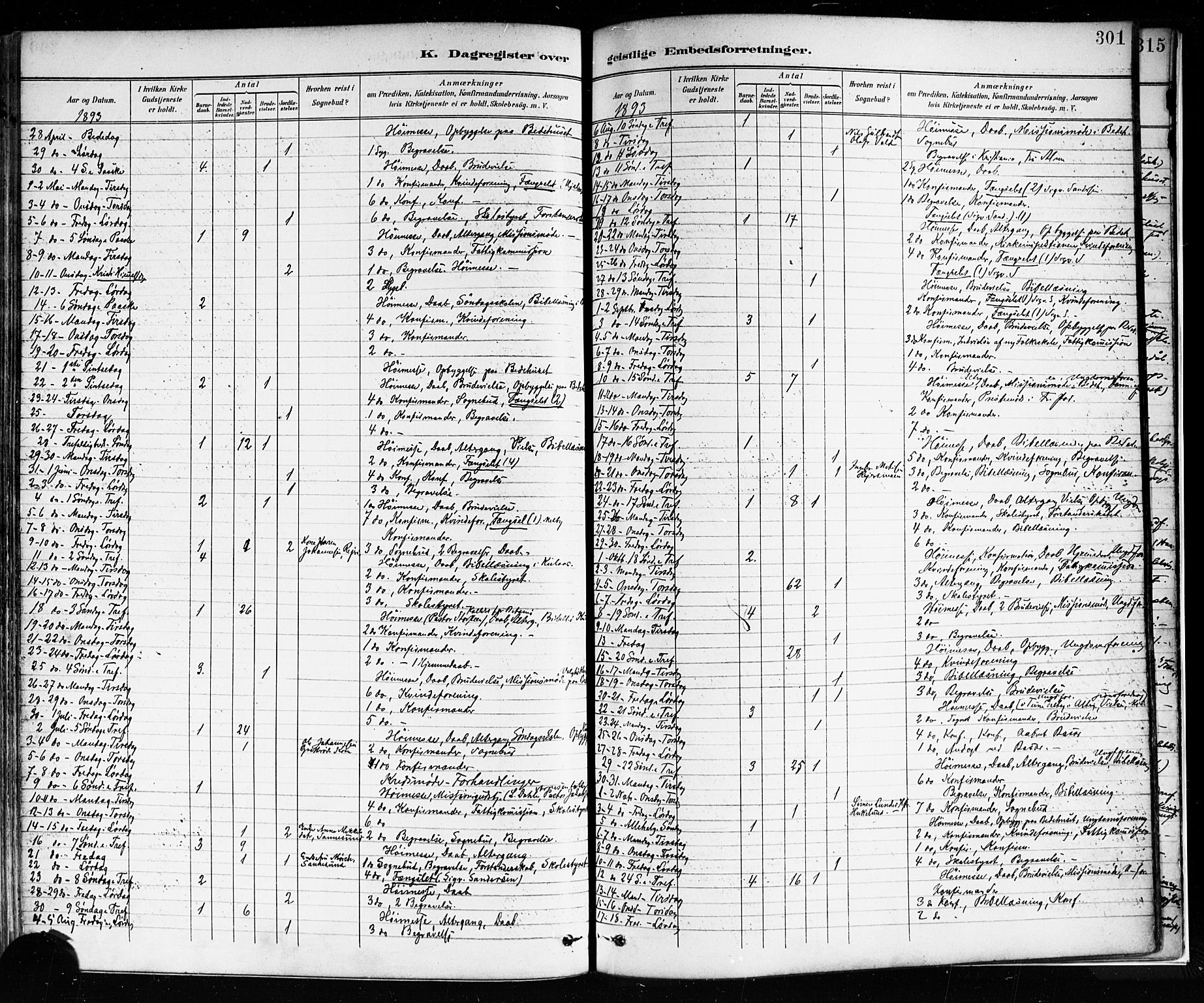 Sarpsborg prestekontor Kirkebøker, AV/SAO-A-2006/F/Fa/L0004: Parish register (official) no. 4, 1892-1899, p. 301