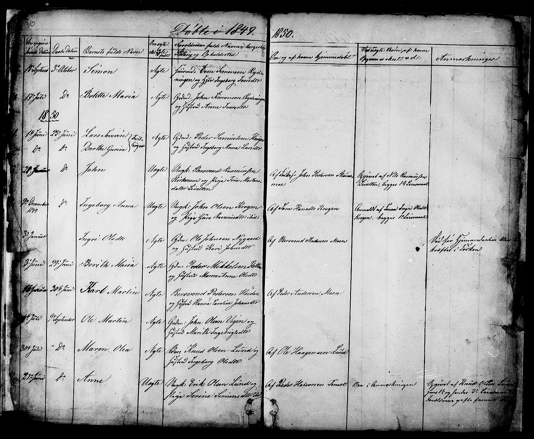 Målselv sokneprestembete, SATØ/S-1311/G/Ga/Gaa/L0002kirke: Parish register (official) no. 2, 1832-1850, p. 36-37