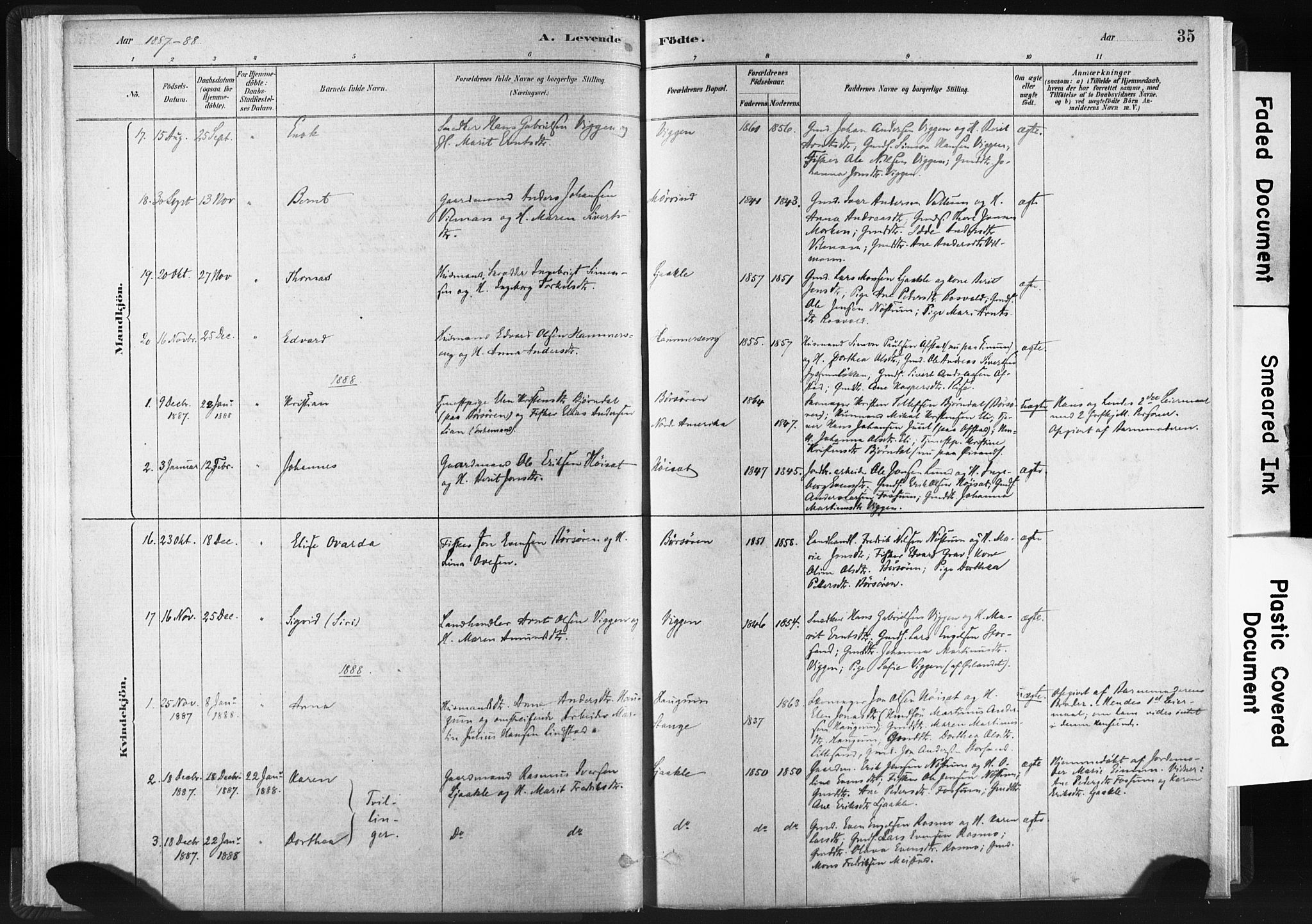 Ministerialprotokoller, klokkerbøker og fødselsregistre - Sør-Trøndelag, AV/SAT-A-1456/665/L0773: Parish register (official) no. 665A08, 1879-1905, p. 35