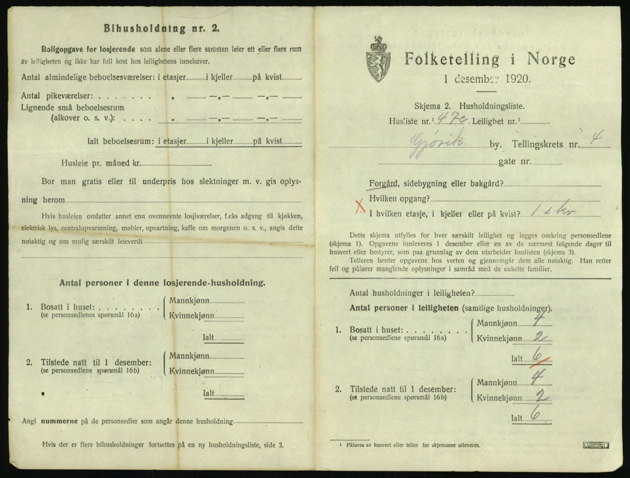 SAH, 1920 census for Gjøvik, 1920, p. 2212