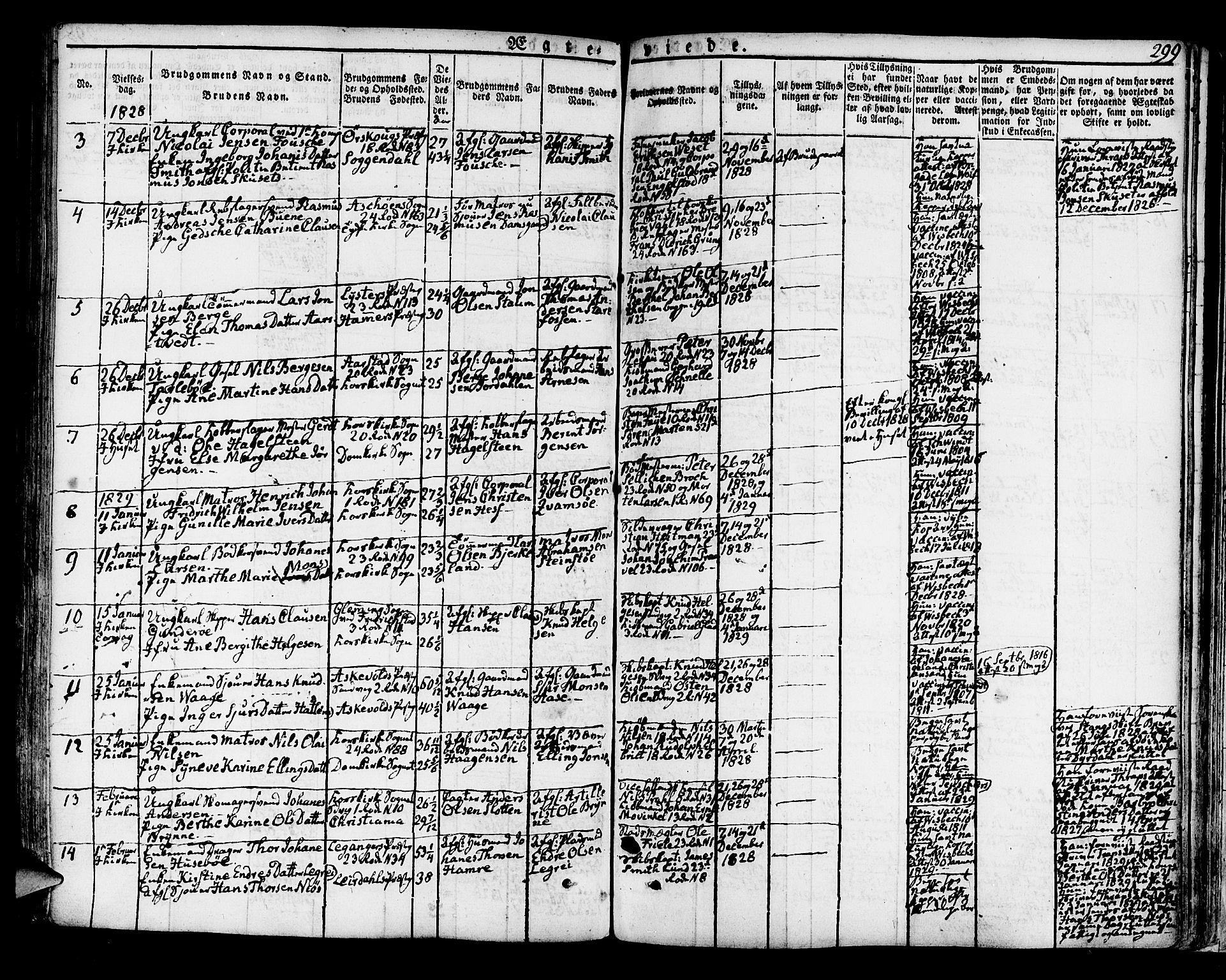 Korskirken sokneprestembete, AV/SAB-A-76101/H/Hab: Parish register (copy) no. A 3, 1821-1831, p. 299