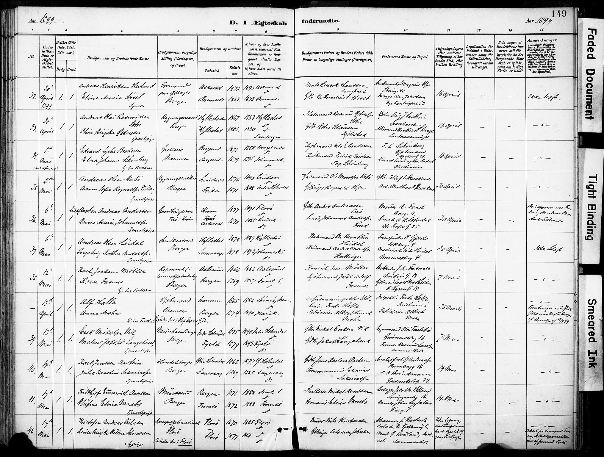 Domkirken sokneprestembete, AV/SAB-A-74801/H/Haa/L0037: Parish register (official) no. D 4, 1880-1907, p. 149