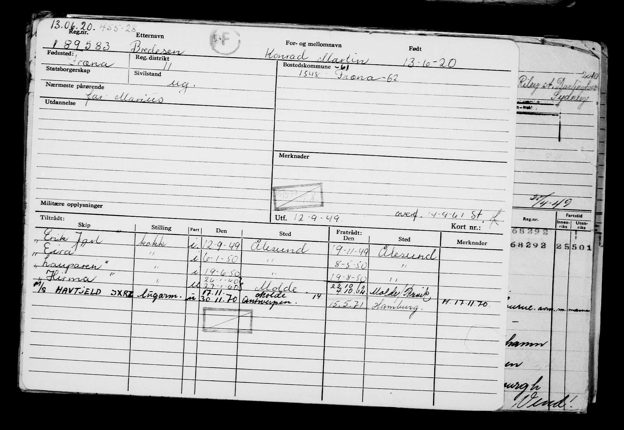 Direktoratet for sjømenn, AV/RA-S-3545/G/Gb/L0182: Hovedkort, 1920, p. 125