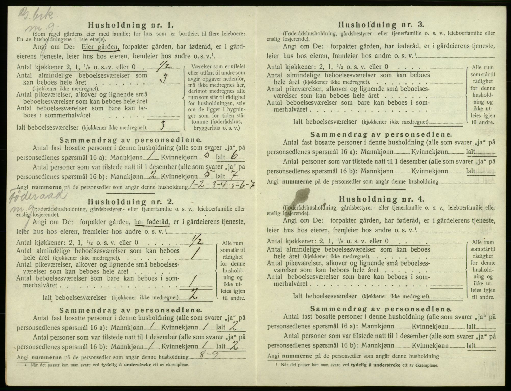 SAB, 1920 census for Bremnes, 1920, p. 52