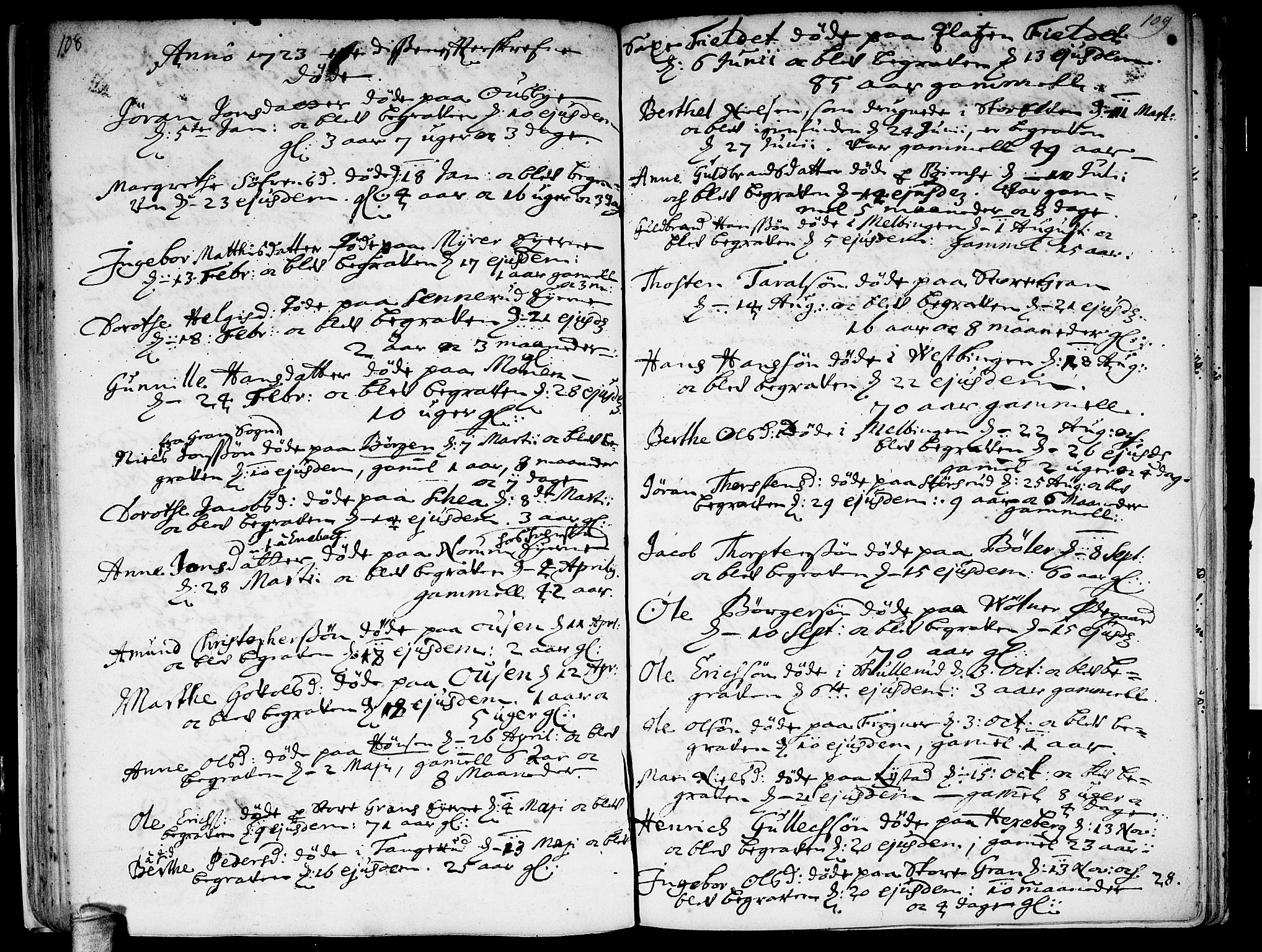 Sørum prestekontor Kirkebøker, AV/SAO-A-10303/F/Fa/L0001: Parish register (official) no. I 1, 1710-1730, p. 108-109