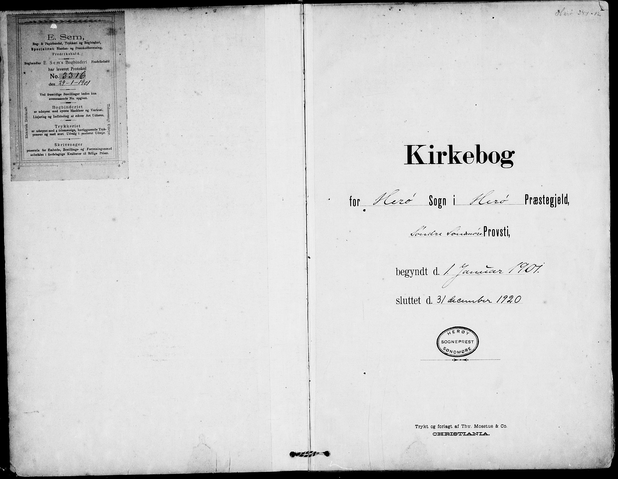 Ministerialprotokoller, klokkerbøker og fødselsregistre - Møre og Romsdal, AV/SAT-A-1454/507/L0075: Parish register (official) no. 507A10, 1901-1920, p. 1