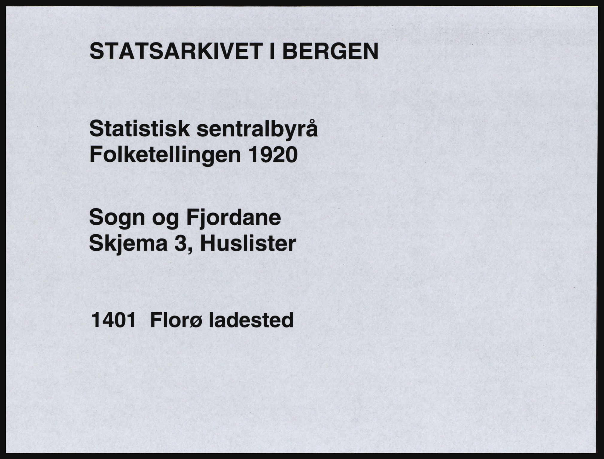 SAB, 1920 census for Florø, 1920, p. 14