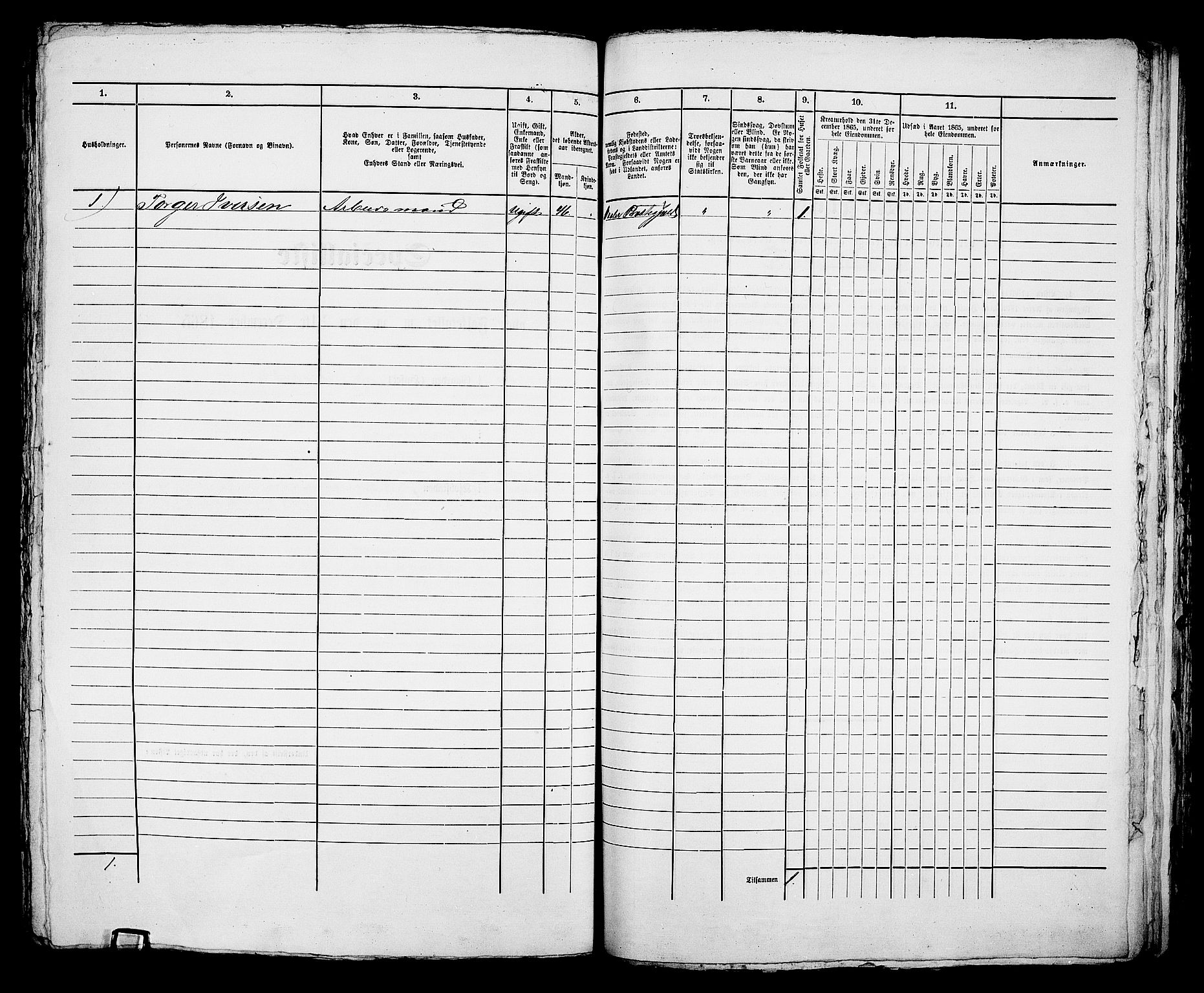 RA, 1865 census for Bragernes in Drammen, 1865, p. 1076