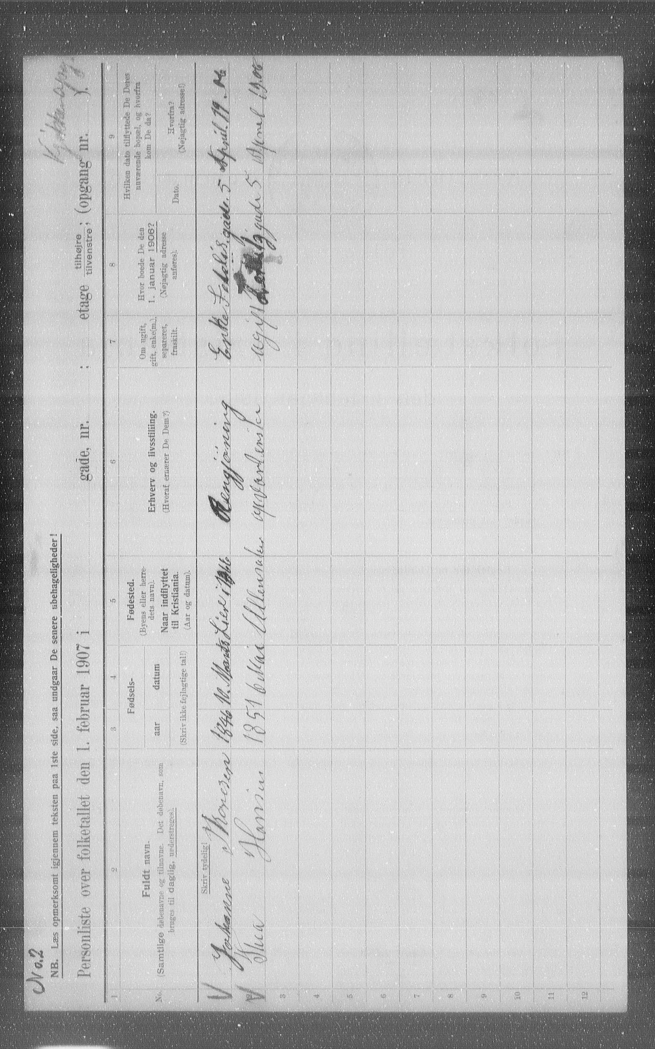 OBA, Municipal Census 1907 for Kristiania, 1907, p. 45210