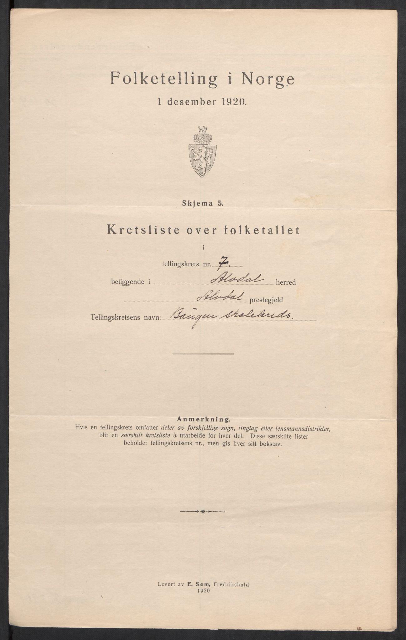 SAH, 1920 census for Alvdal, 1920, p. 32