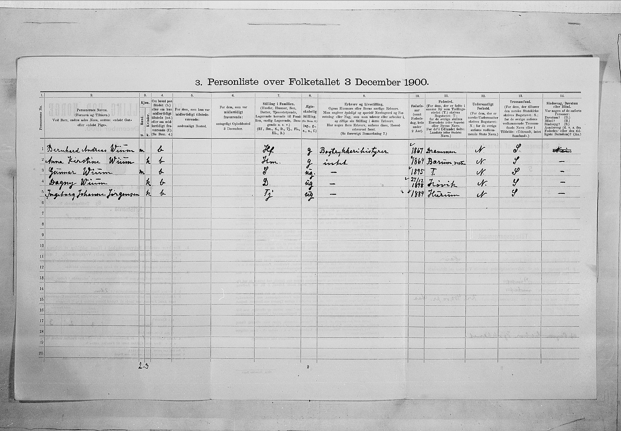 SAO, 1900 census for Kristiania, 1900, p. 112812