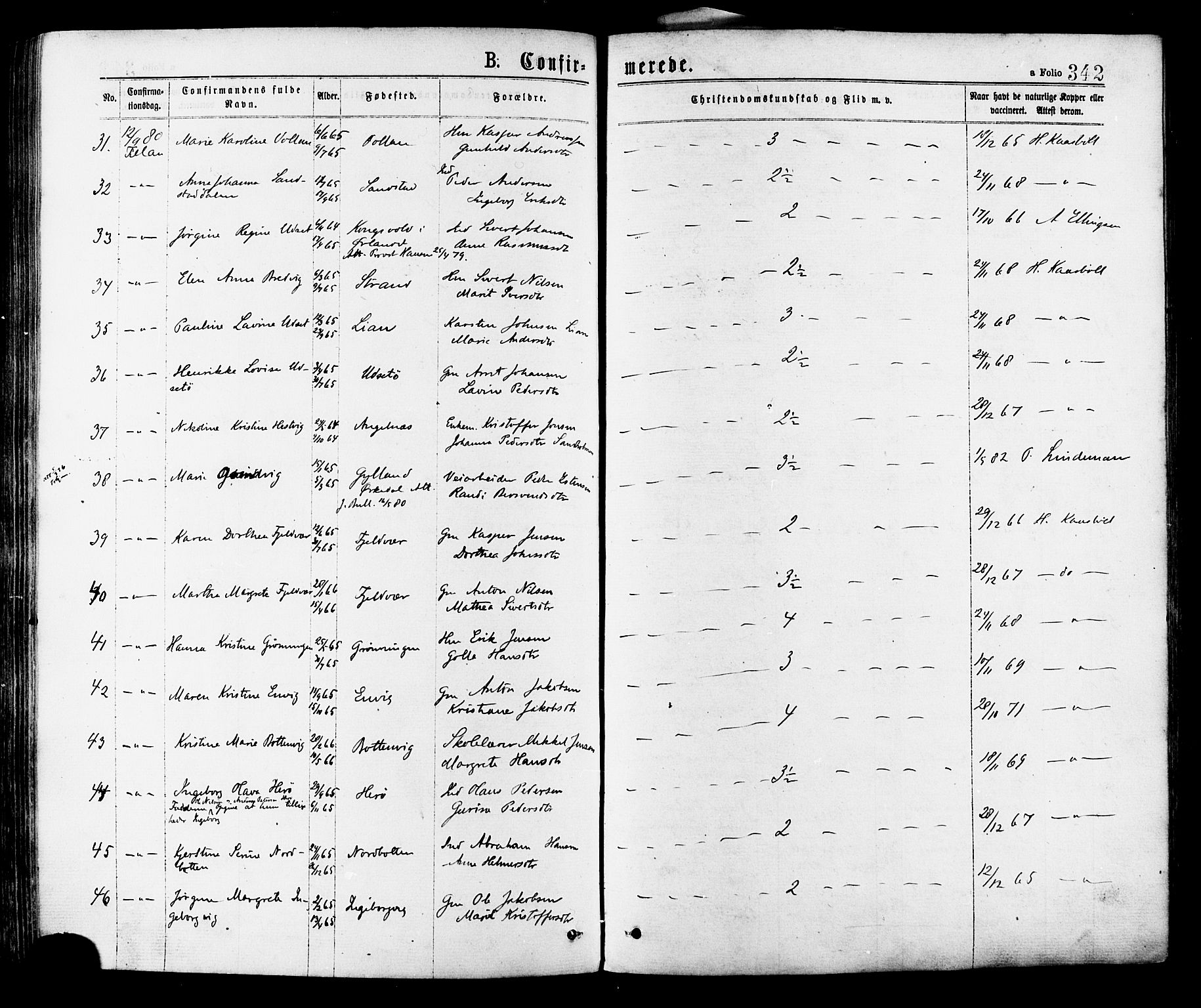 Ministerialprotokoller, klokkerbøker og fødselsregistre - Sør-Trøndelag, AV/SAT-A-1456/634/L0532: Parish register (official) no. 634A08, 1871-1881, p. 342