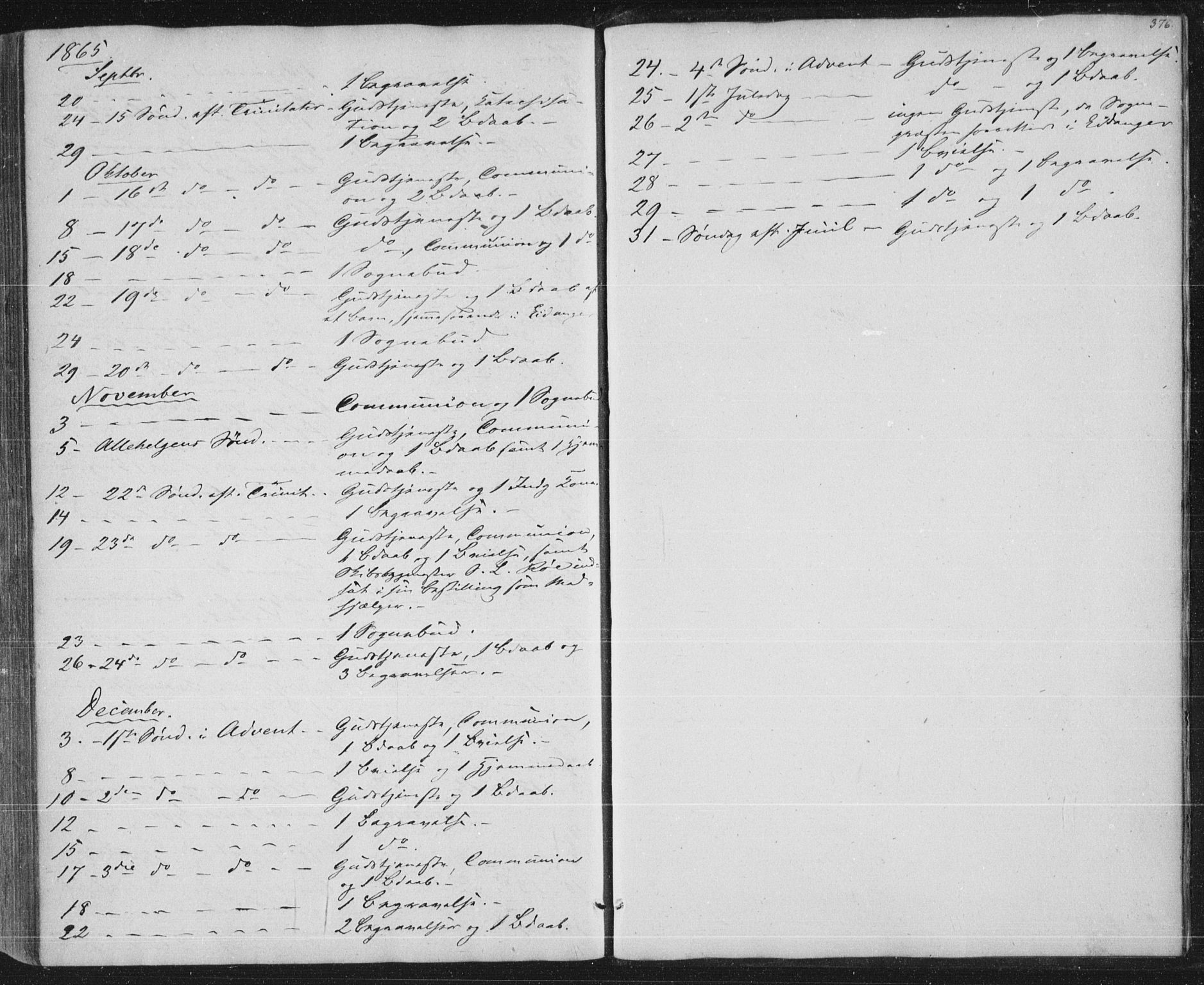 Brevik kirkebøker, AV/SAKO-A-255/F/Fa/L0005: Parish register (official) no. 5, 1847-1865, p. 376