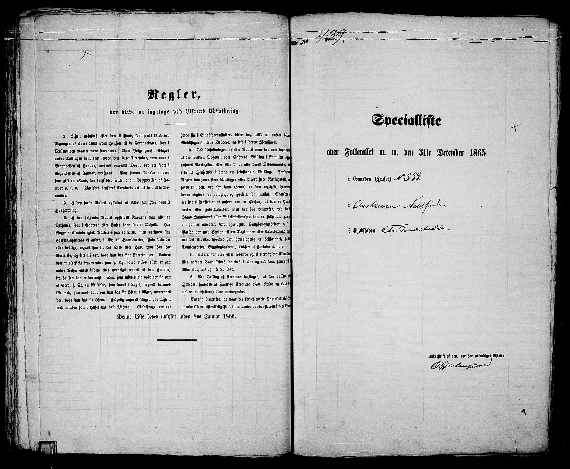 RA, 1865 census for Fredrikshald, 1865, p. 882