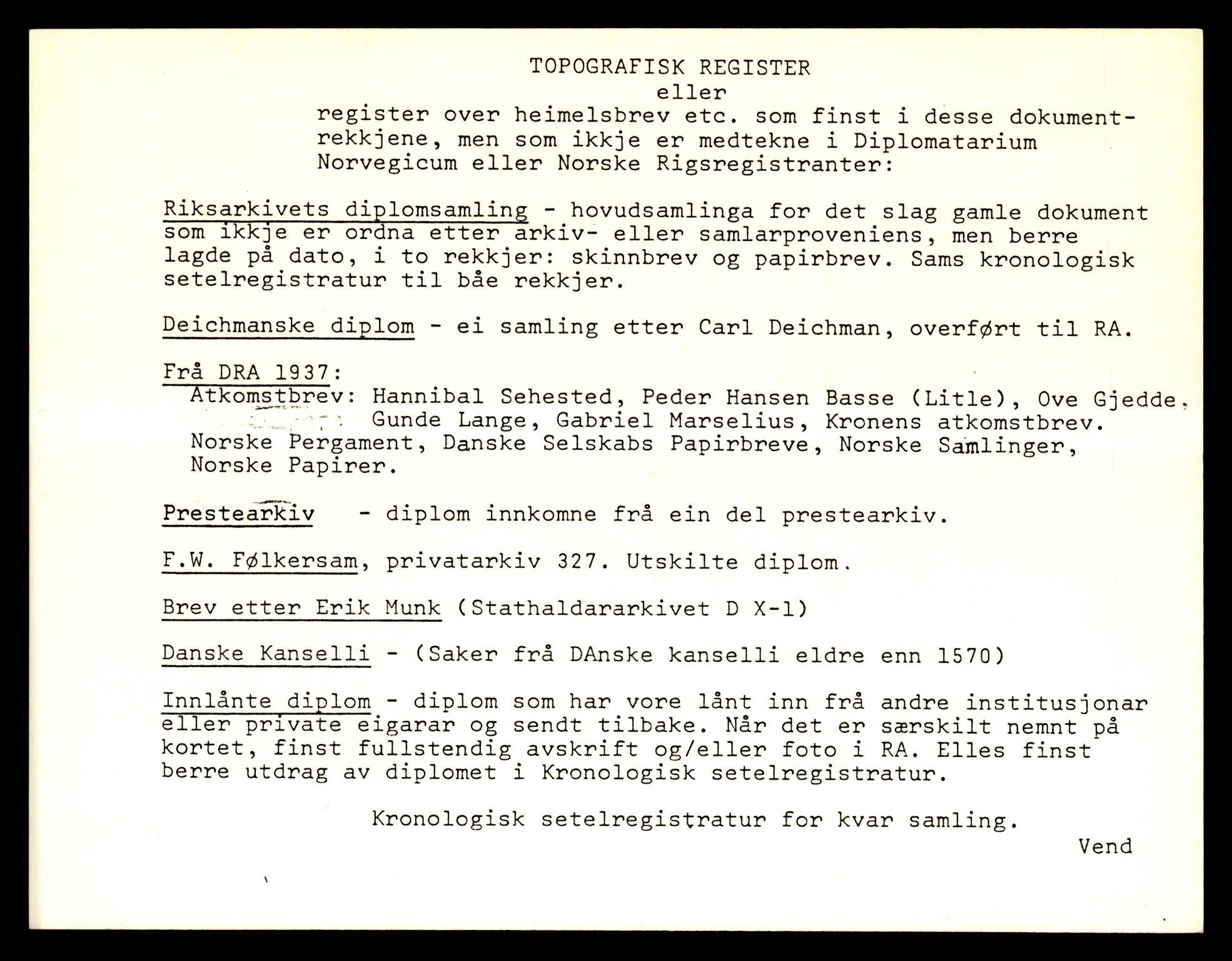 Riksarkivets registre til utrykte diplomer, RA/FIKTIV-001/A/09: Oppland - Gudbrandsdalen fra Sel og nordover, 1400-1700, p. 1