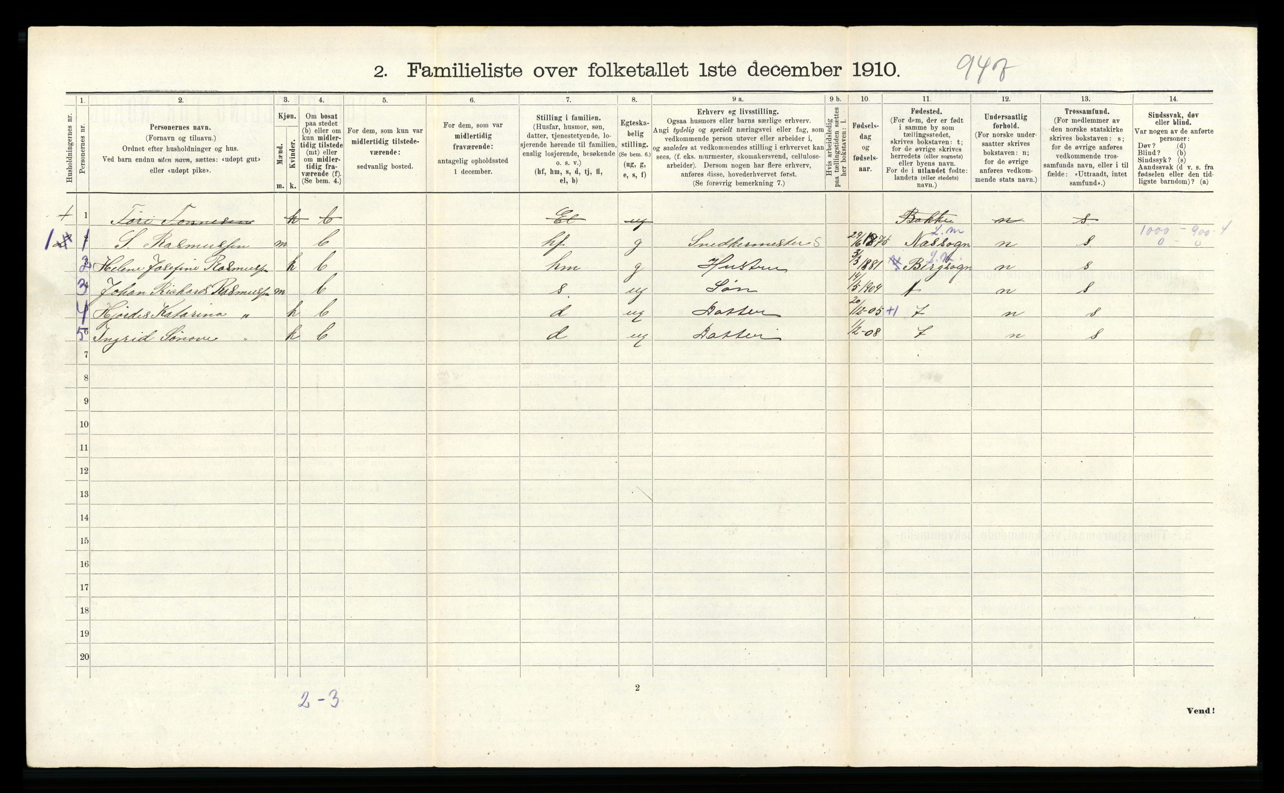 RA, 1910 census for Flekkefjord, 1910, p. 625