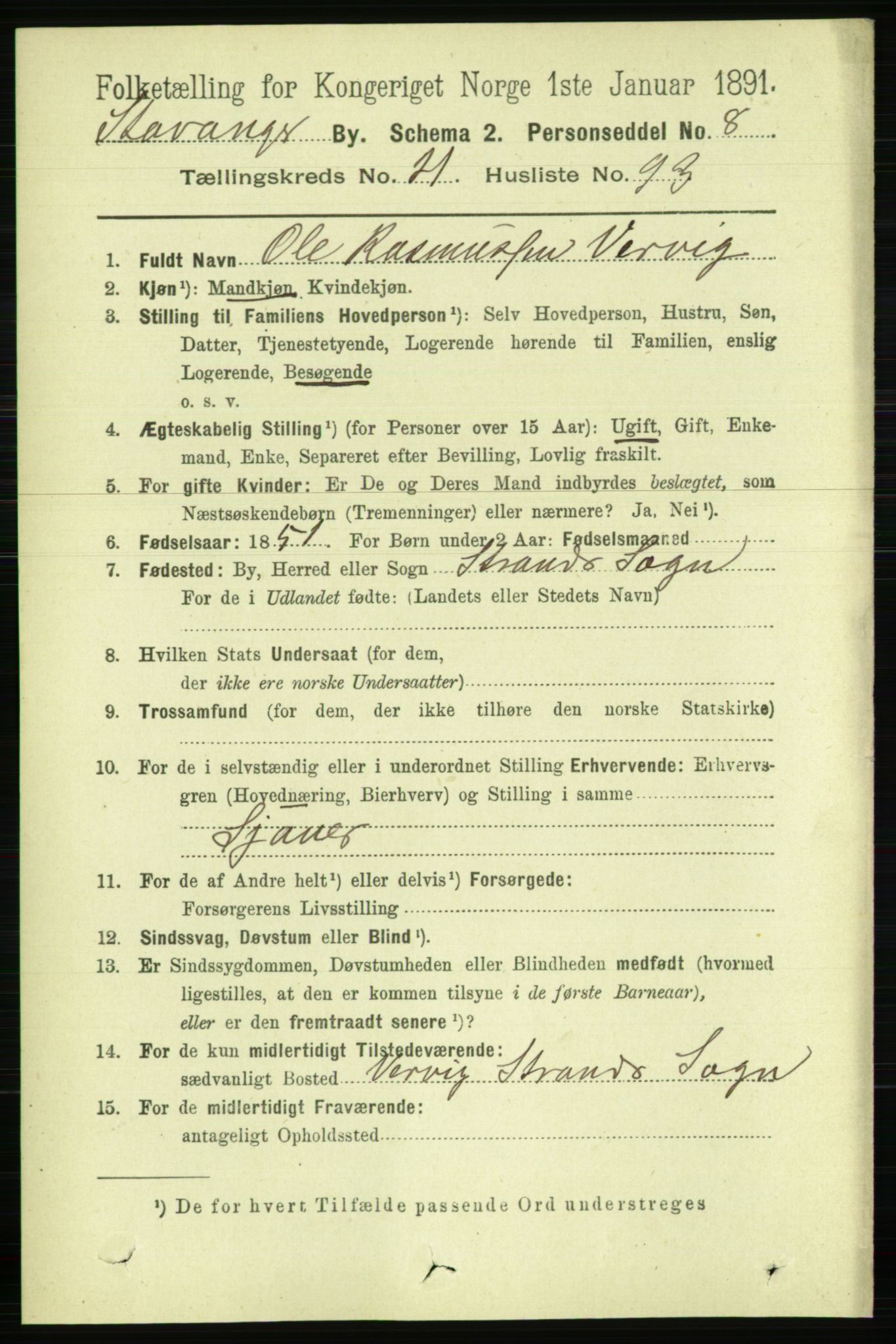 RA, 1891 census for 1103 Stavanger, 1891, p. 24111