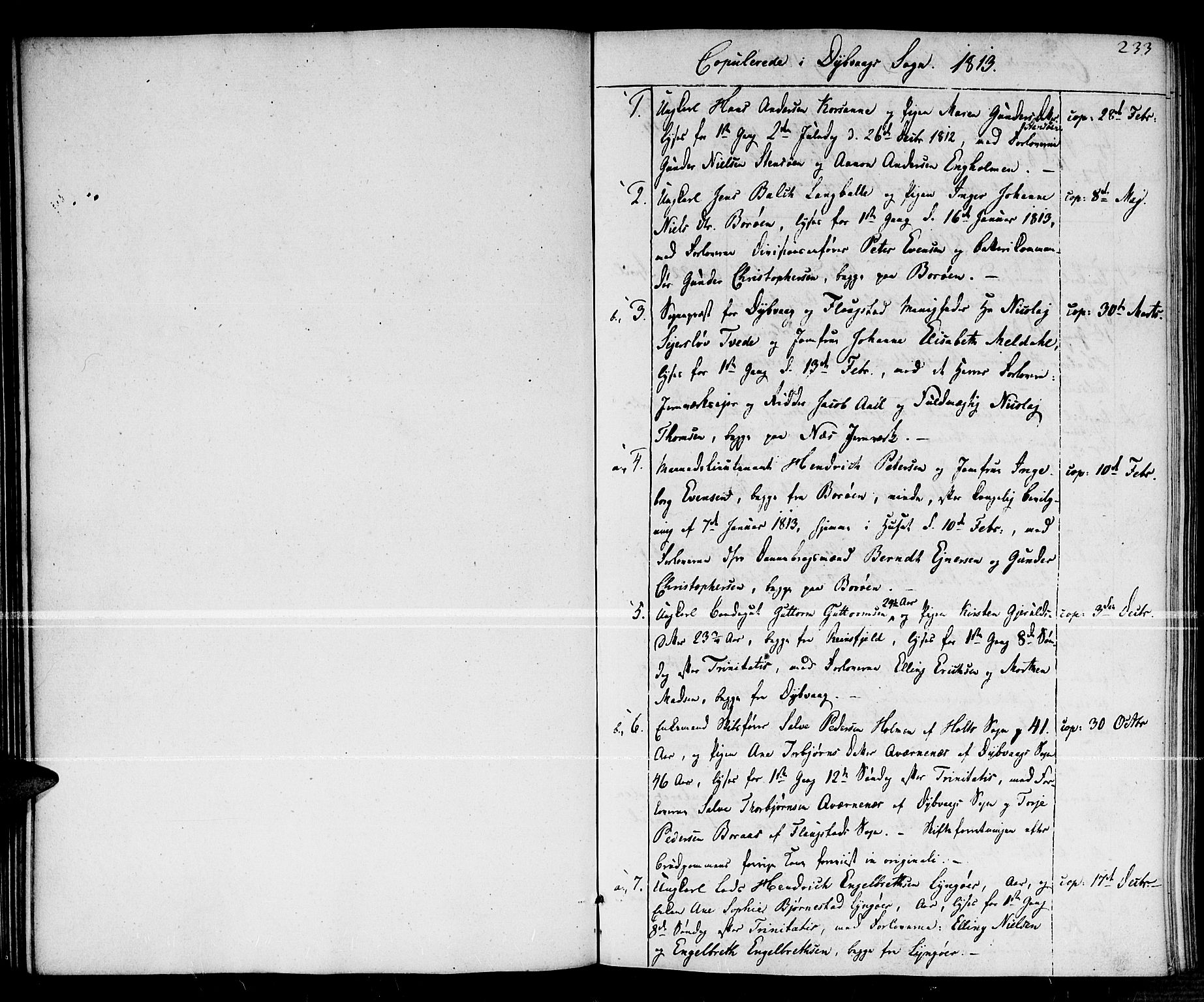 Dypvåg sokneprestkontor, SAK/1111-0007/F/Fa/Faa/L0002: Parish register (official) no. A 2/ 1, 1813-1824, p. 233