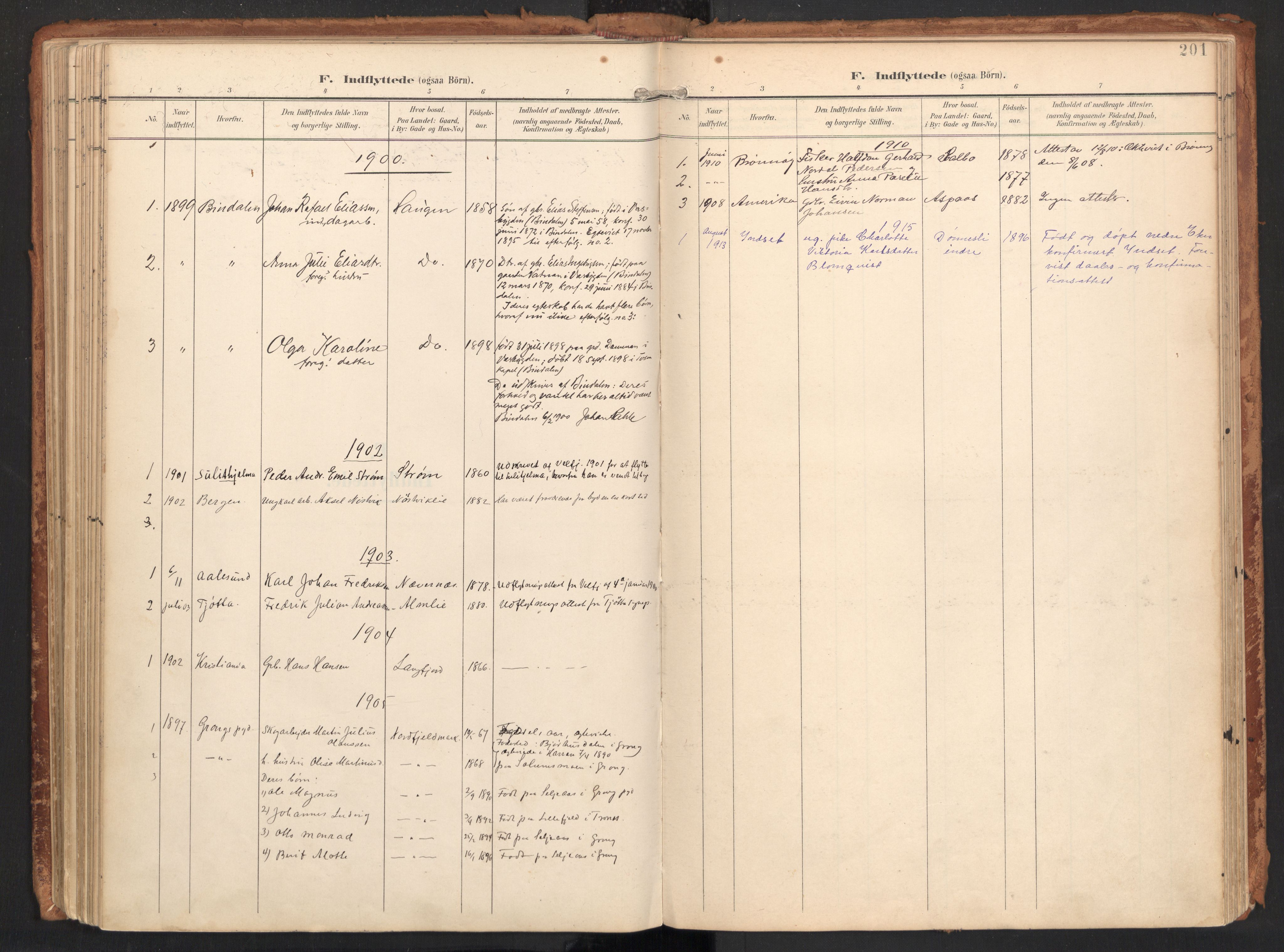 Ministerialprotokoller, klokkerbøker og fødselsregistre - Nordland, AV/SAT-A-1459/814/L0227: Parish register (official) no. 814A08, 1899-1920, p. 201