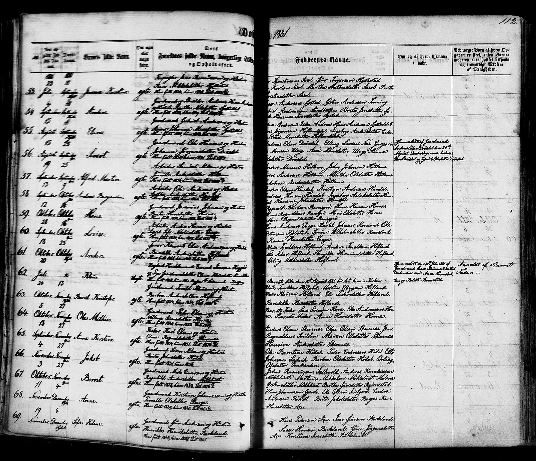 Hyllestad sokneprestembete, AV/SAB-A-80401: Parish register (official) no. A 1, 1861-1886, p. 112