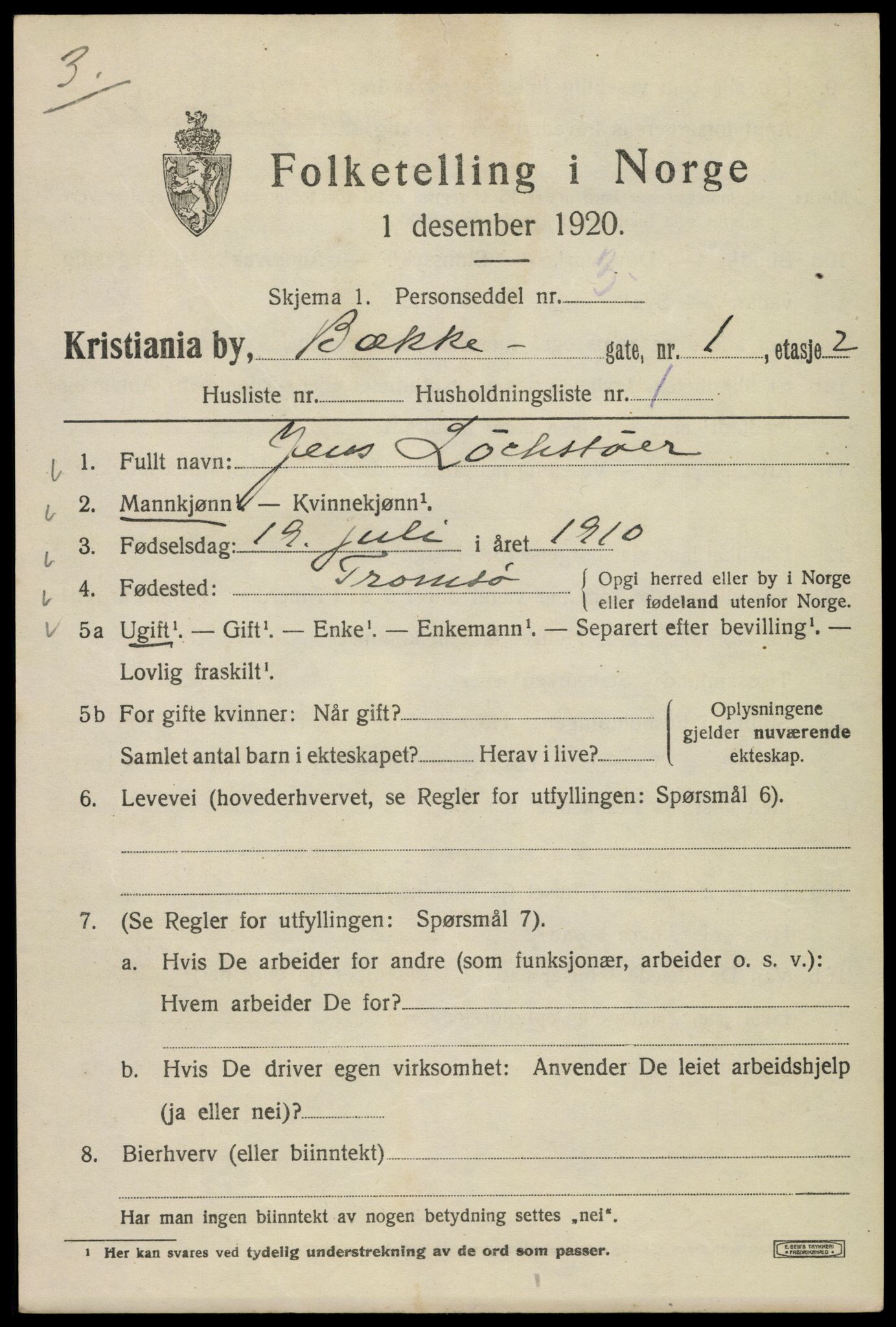 SAO, 1920 census for Kristiania, 1920, p. 180255