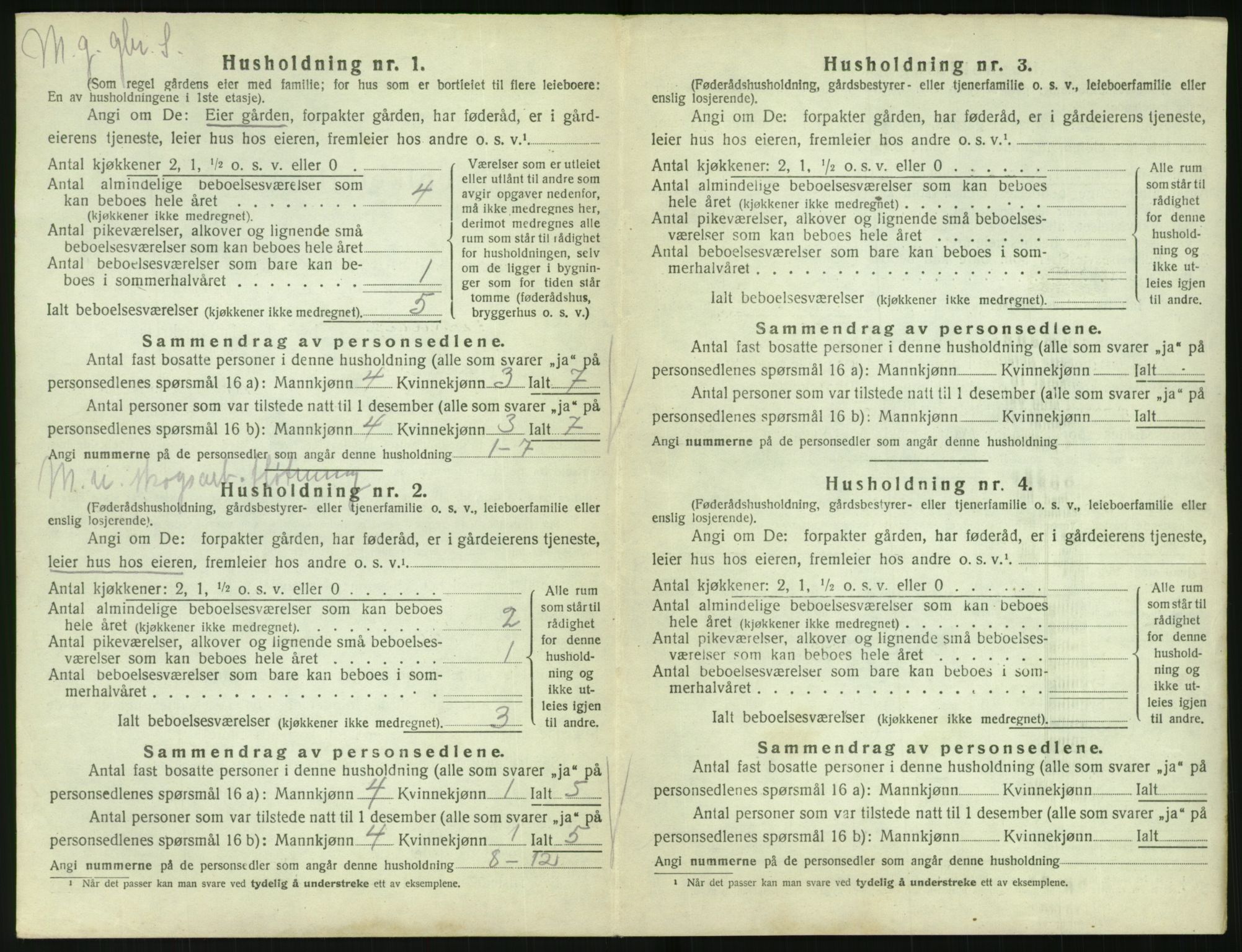 SAK, 1920 census for Vegårshei, 1920, p. 507
