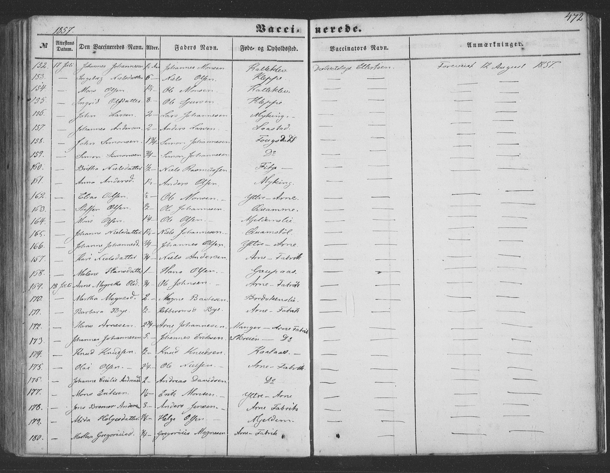 Haus sokneprestembete, AV/SAB-A-75601/H/Haa: Parish register (official) no. A 16 II, 1848-1857, p. 472