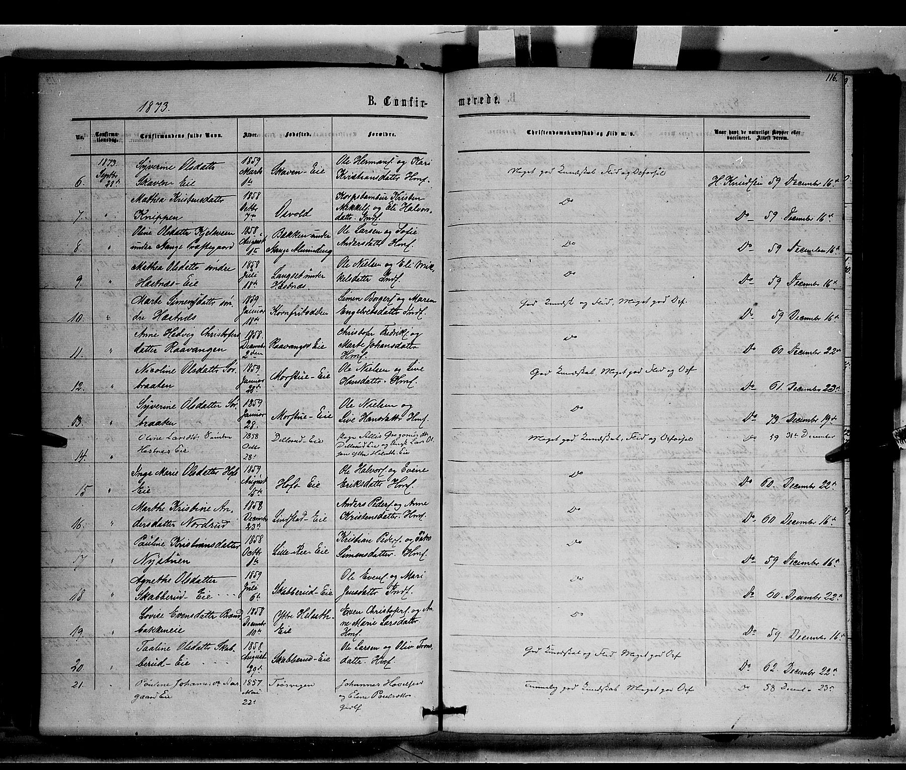 Stange prestekontor, AV/SAH-PREST-002/K/L0014: Parish register (official) no. 14, 1862-1879, p. 116