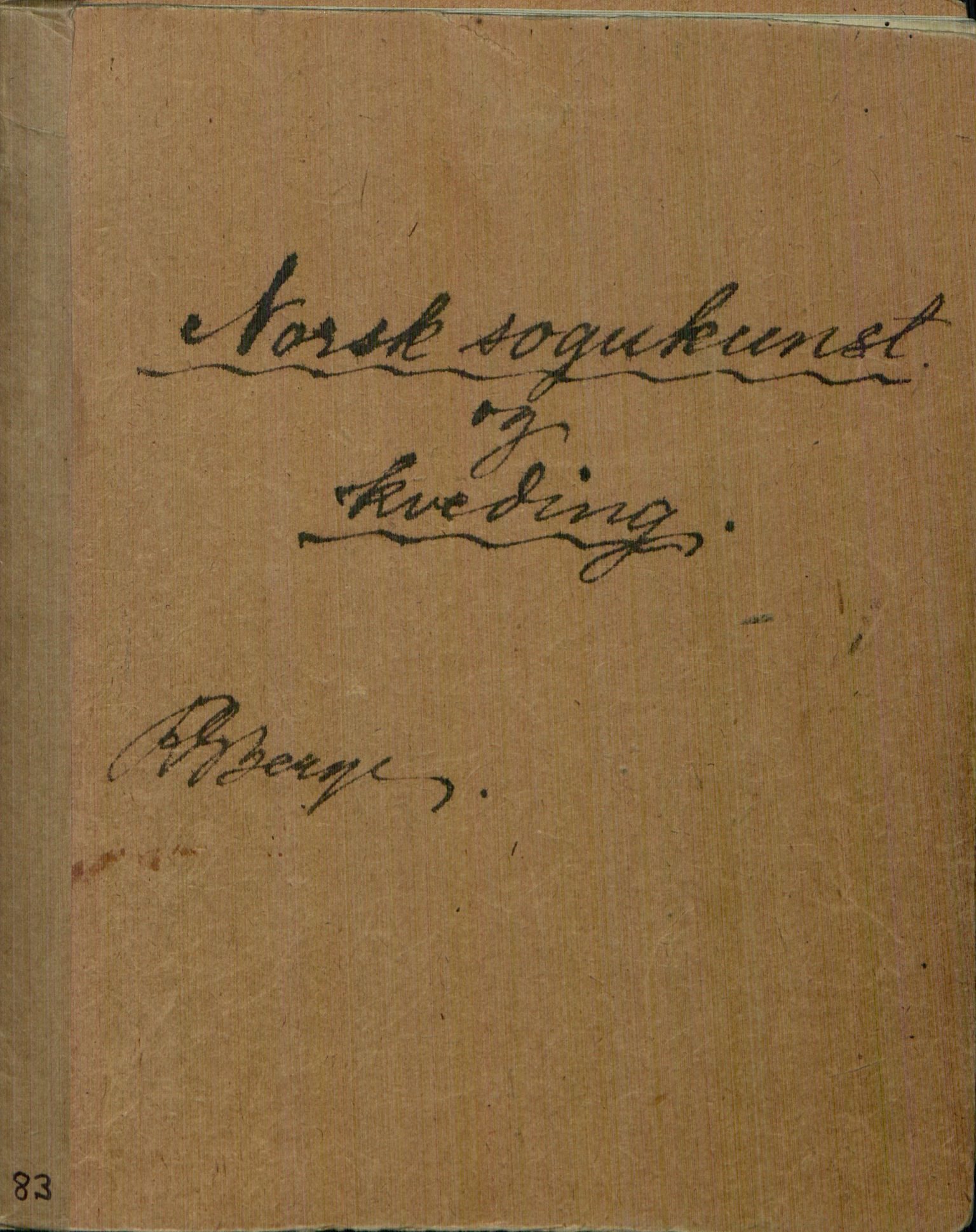 Rikard Berge, TEMU/TGM-A-1003/H/L0083: 83: Norsk sogekunst og kveding, 1912