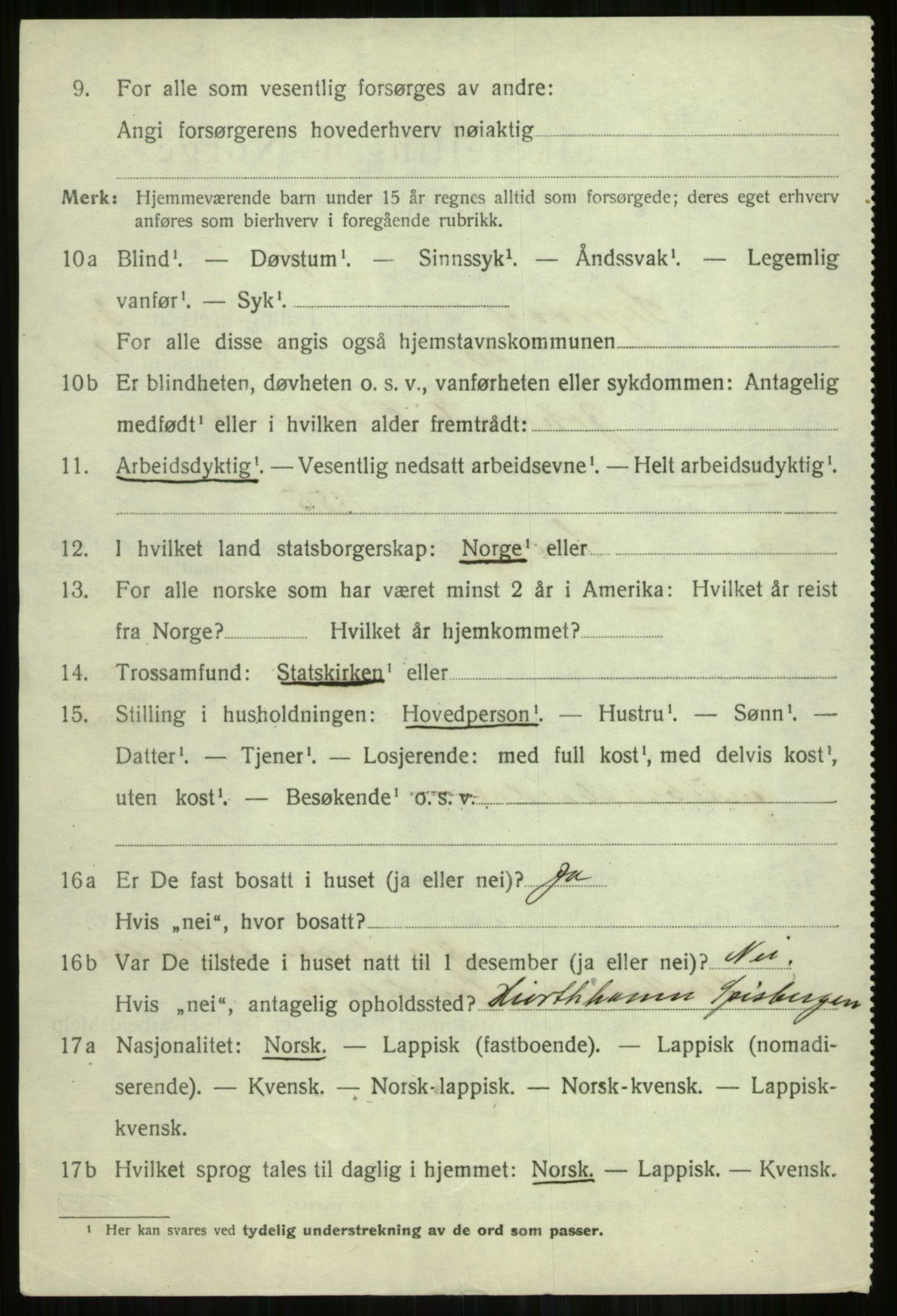 SATØ, 1920 census for Skjervøy, 1920, p. 2426