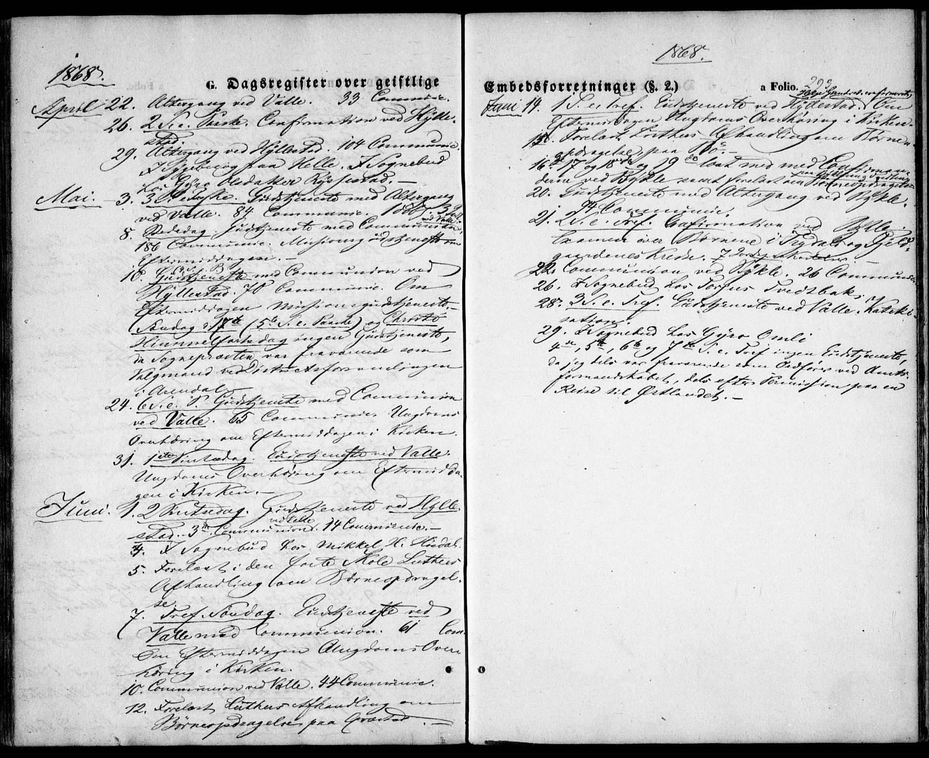 Valle sokneprestkontor, SAK/1111-0044/F/Fa/Fac/L0007: Parish register (official) no. A 7, 1854-1868, p. 293