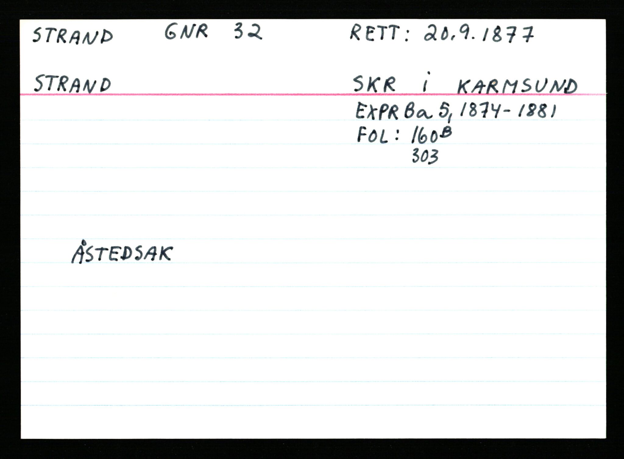 Statsarkivet i Stavanger, AV/SAST-A-101971/03/Y/Ym/L0056: Åstedskort sortert etter gårdsnavn: Stokkeland - Sund, 1600-1950, p. 329