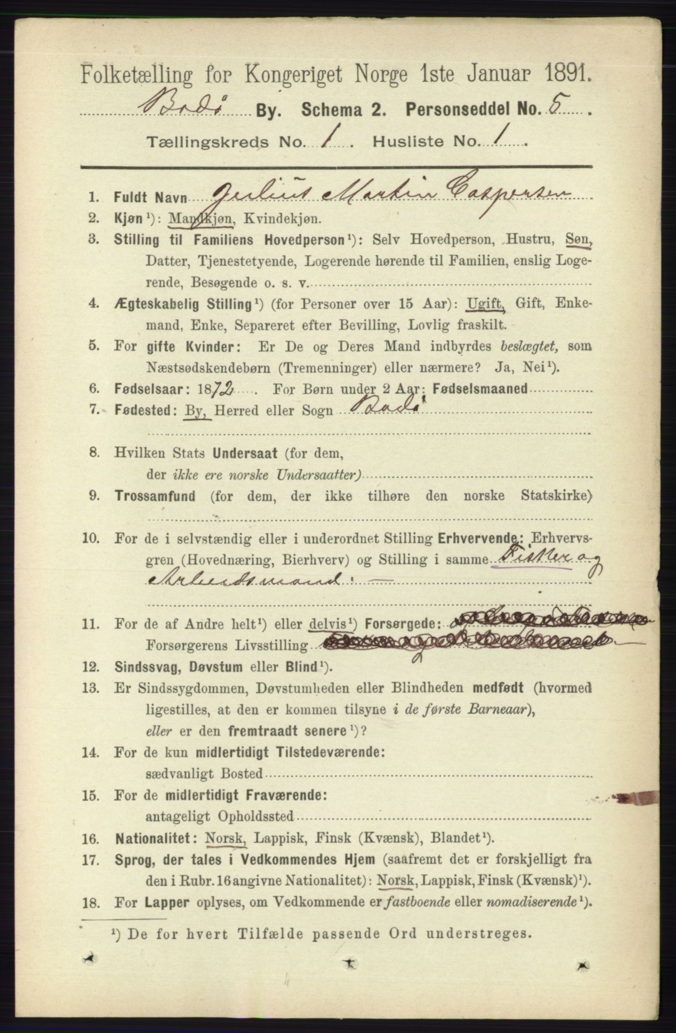 RA, 1891 census for 1804 Bodø, 1891, p. 133