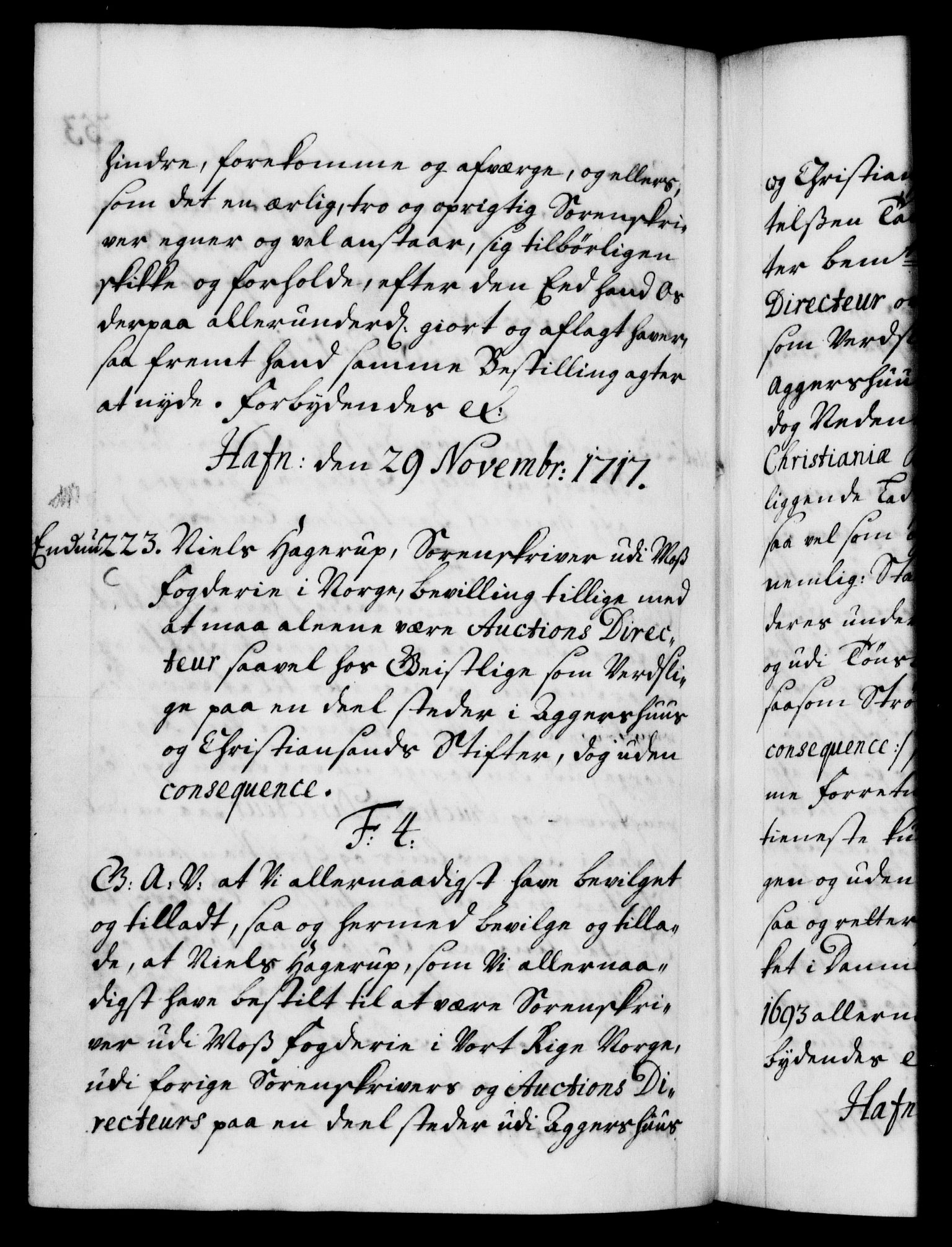 Danske Kanselli 1572-1799, AV/RA-EA-3023/F/Fc/Fca/Fcaa/L0022: Norske registre, 1716-1719, p. 253b