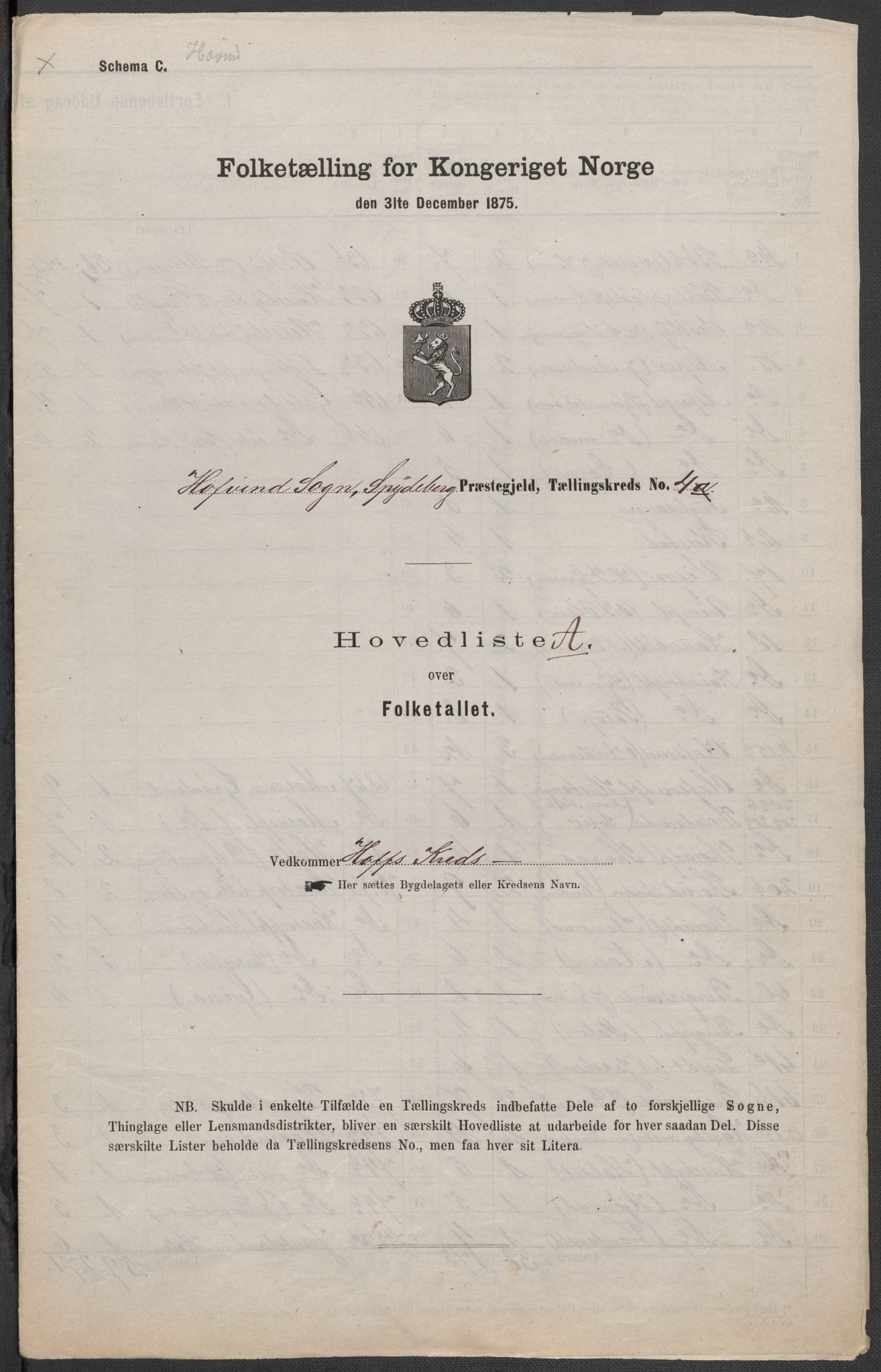 RA, 1875 census for 0123P Spydeberg, 1875, p. 13