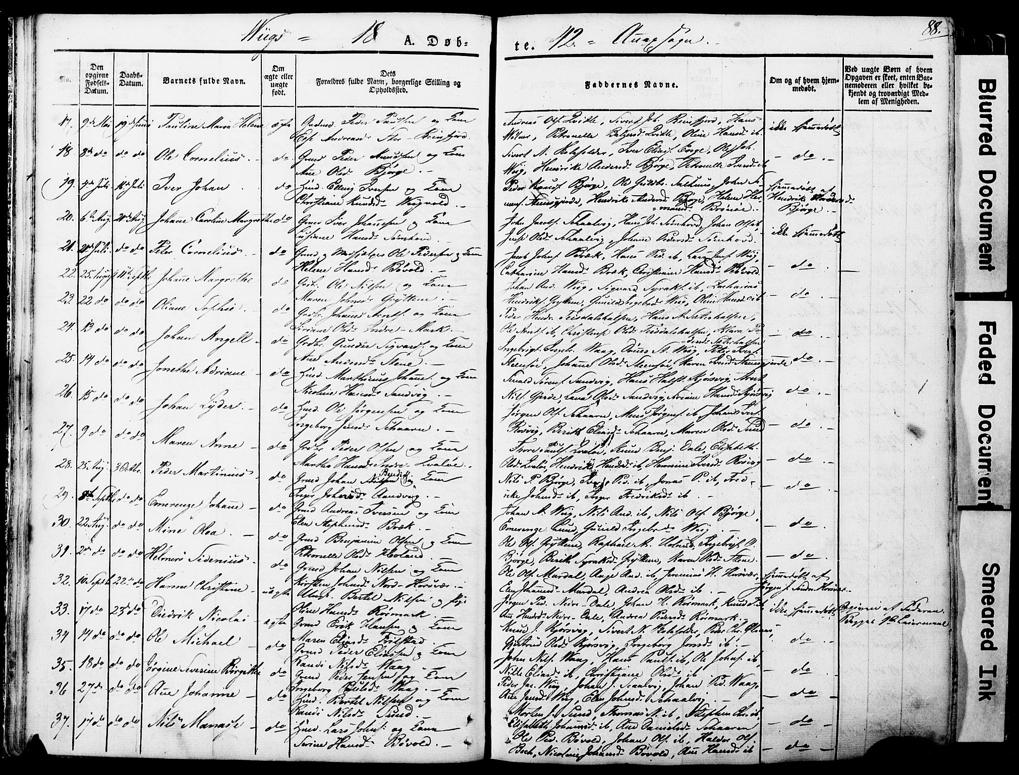 Ministerialprotokoller, klokkerbøker og fødselsregistre - Nordland, AV/SAT-A-1459/812/L0176: Parish register (official) no. 812A05, 1834-1874, p. 88