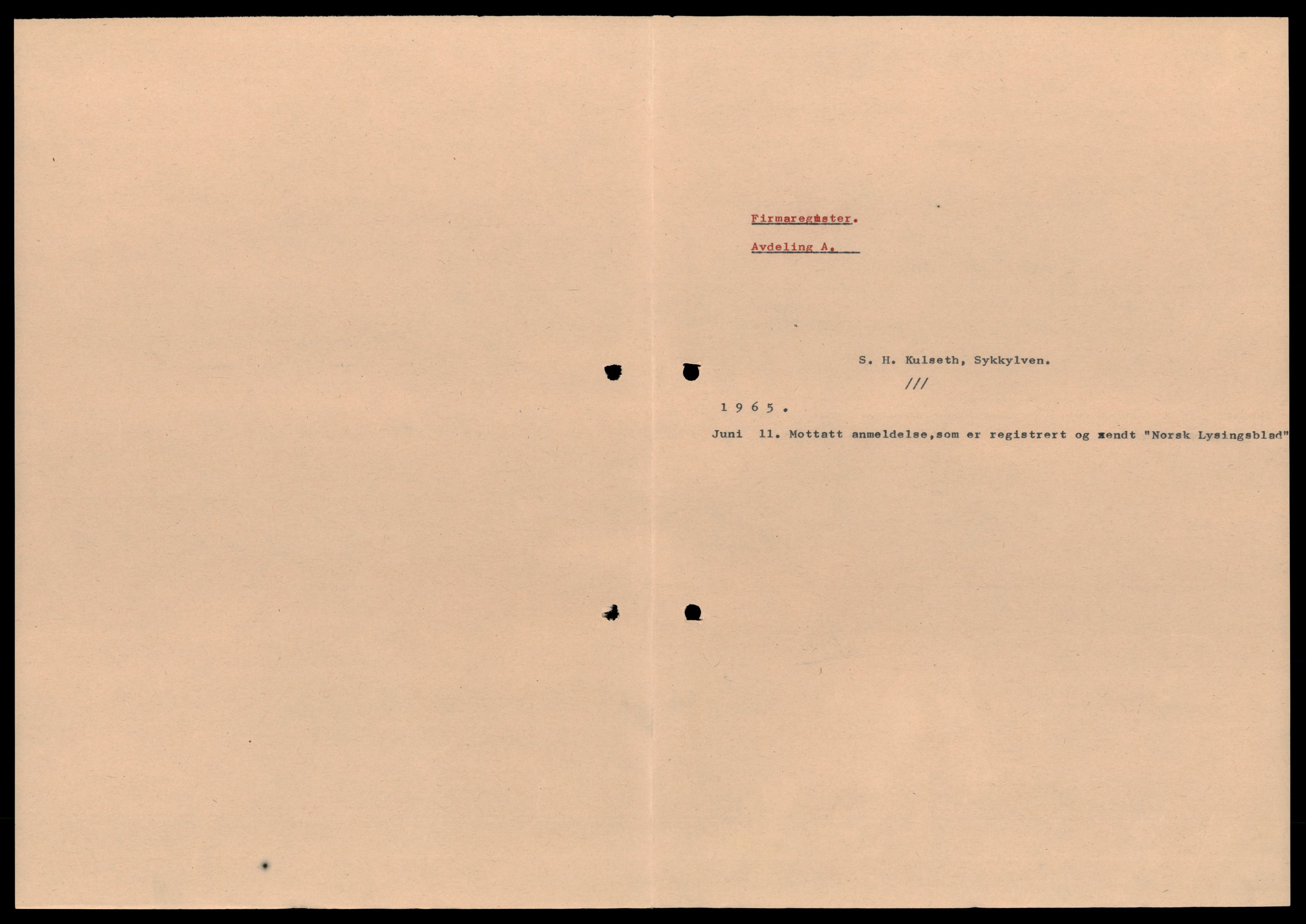 Nordre Sunnmøre sorenskriveri, AV/SAT-A-0006/2/J/Jd/Jde/L0009: Bilag. Enkeltmannsforetak, K-M, 1944-1990, p. 1