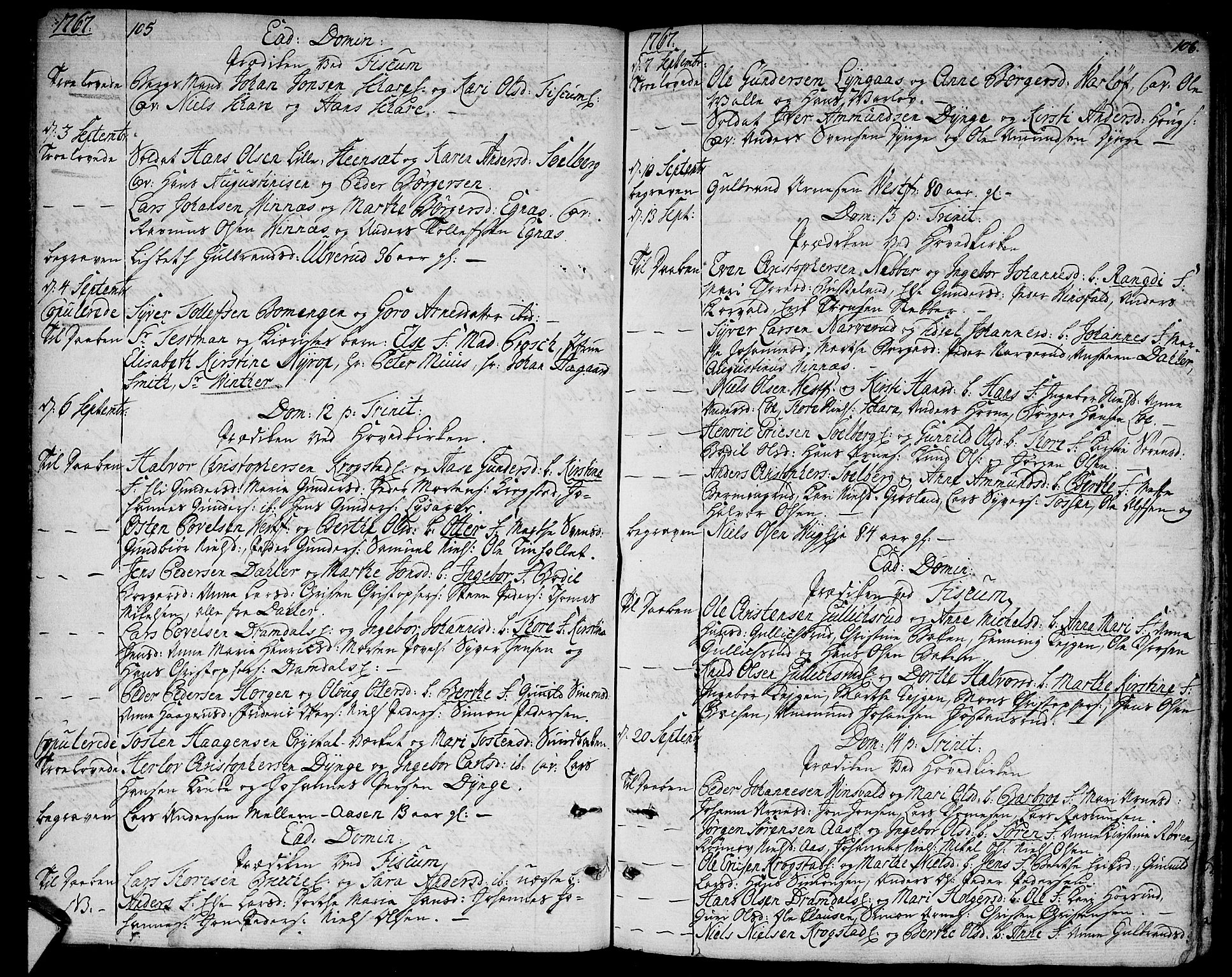 Eiker kirkebøker, AV/SAKO-A-4/F/Fa/L0008: Parish register (official) no. I 8, 1764-1788, p. 105-106