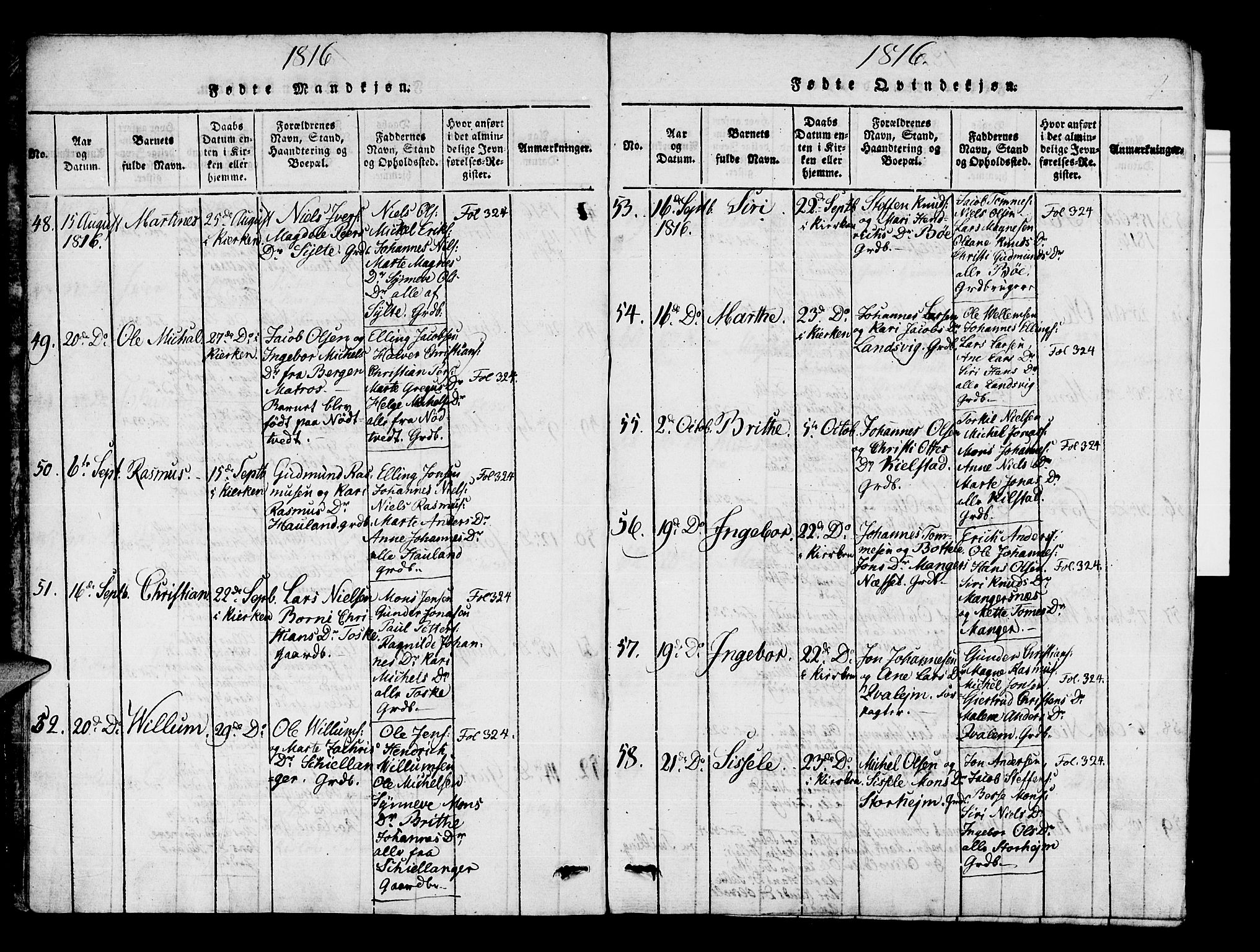 Manger sokneprestembete, AV/SAB-A-76801/H/Haa: Parish register (official) no. A 3, 1816-1824, p. 9