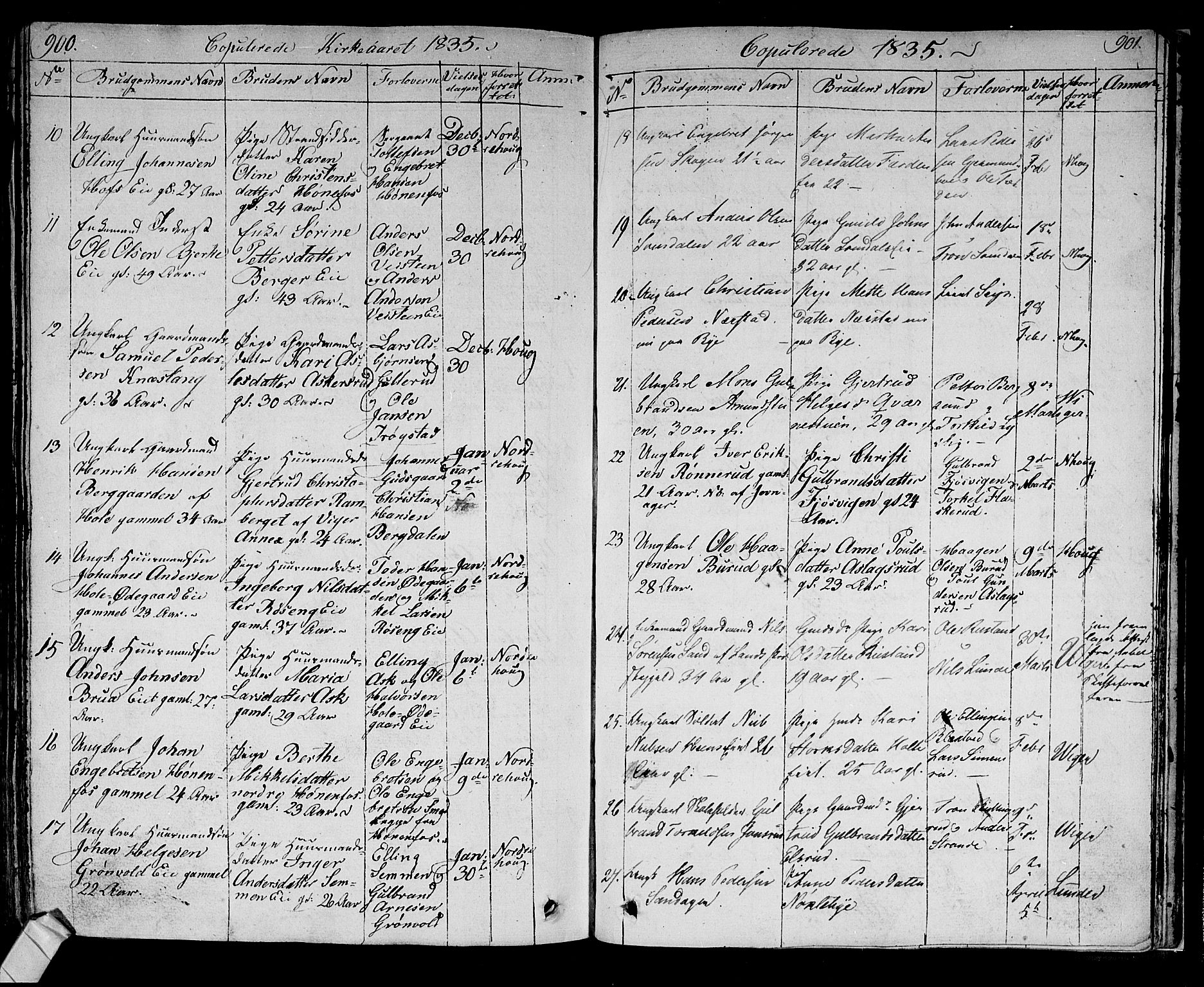 Norderhov kirkebøker, AV/SAKO-A-237/F/Fa/L0009: Parish register (official) no. 9, 1819-1837, p. 900-901