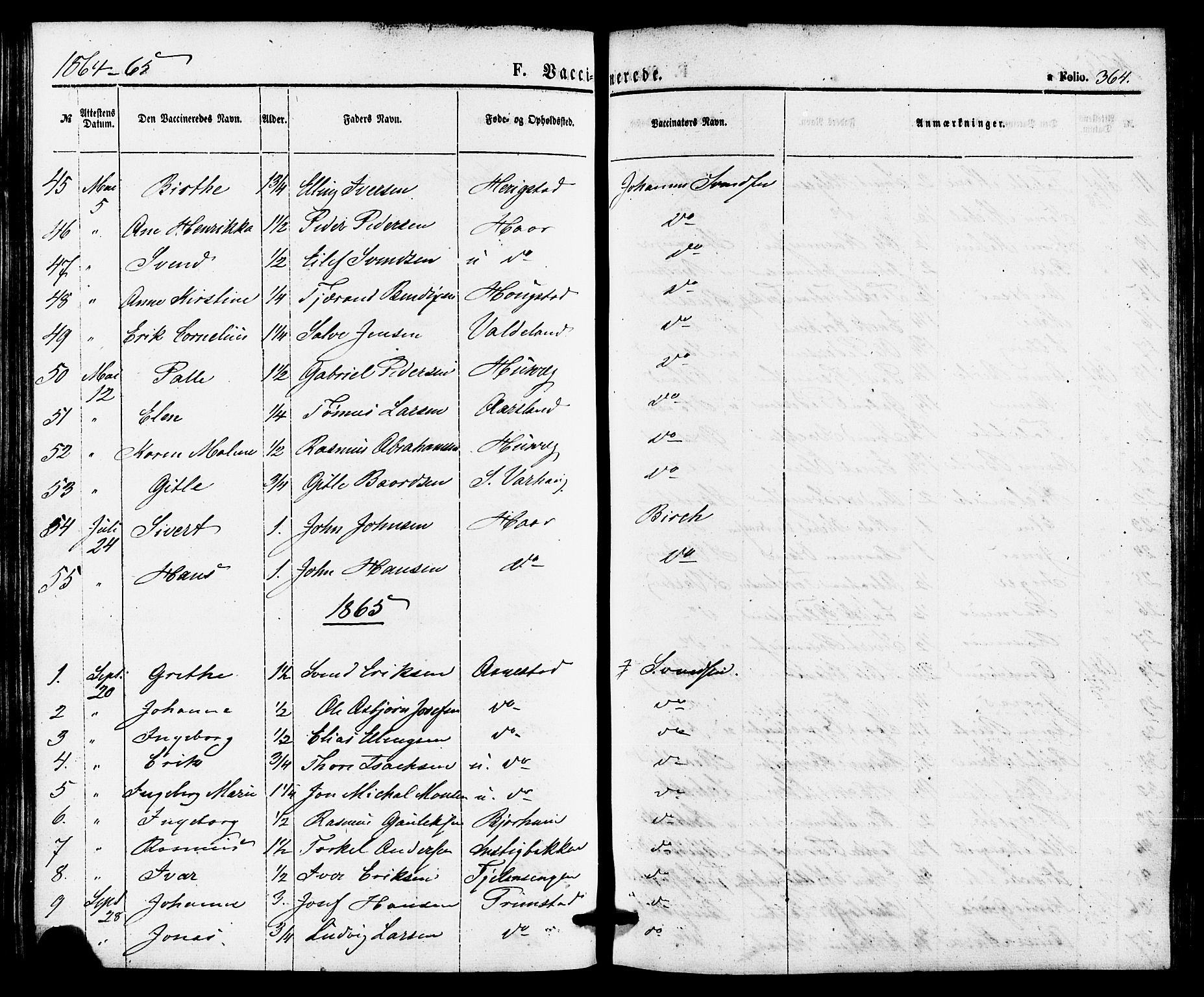 Hå sokneprestkontor, AV/SAST-A-101801/001/30BA/L0009: Parish register (official) no. A 8, 1855-1878, p. 364