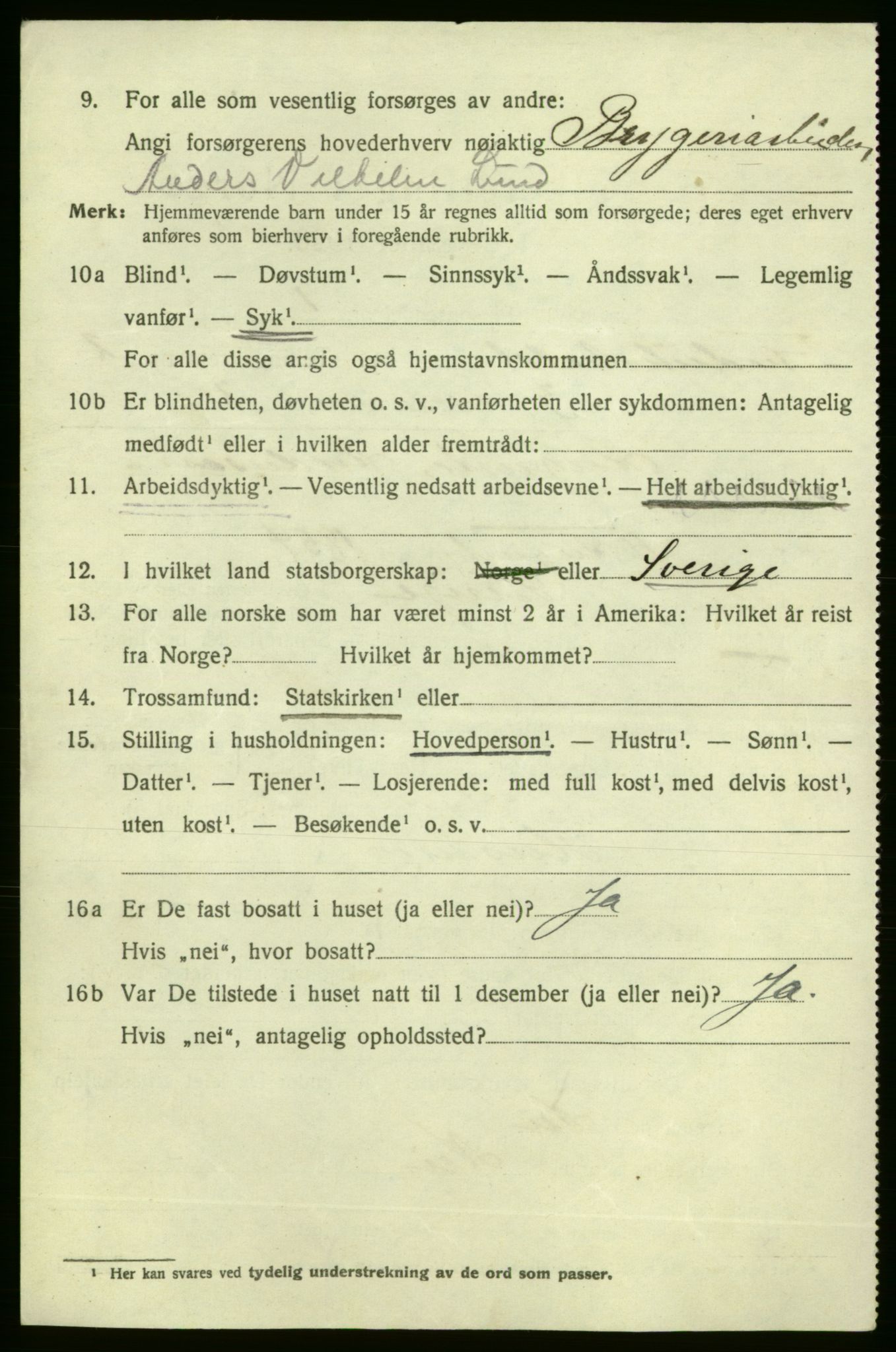 SAO, 1920 census for Fredrikshald, 1920, p. 9297