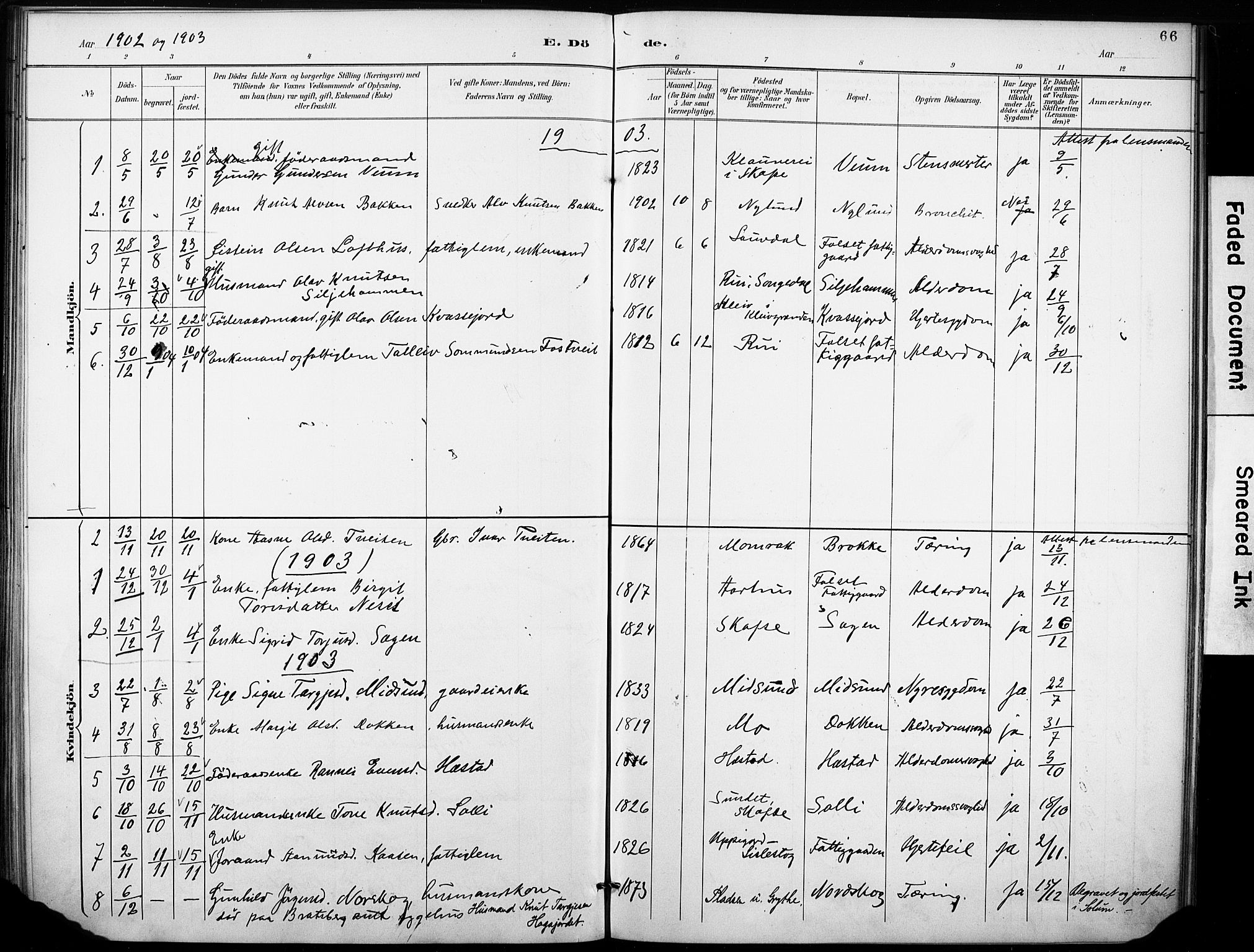 Fyresdal kirkebøker, SAKO/A-263/F/Fb/L0003: Parish register (official) no. II 3, 1887-1903, p. 66