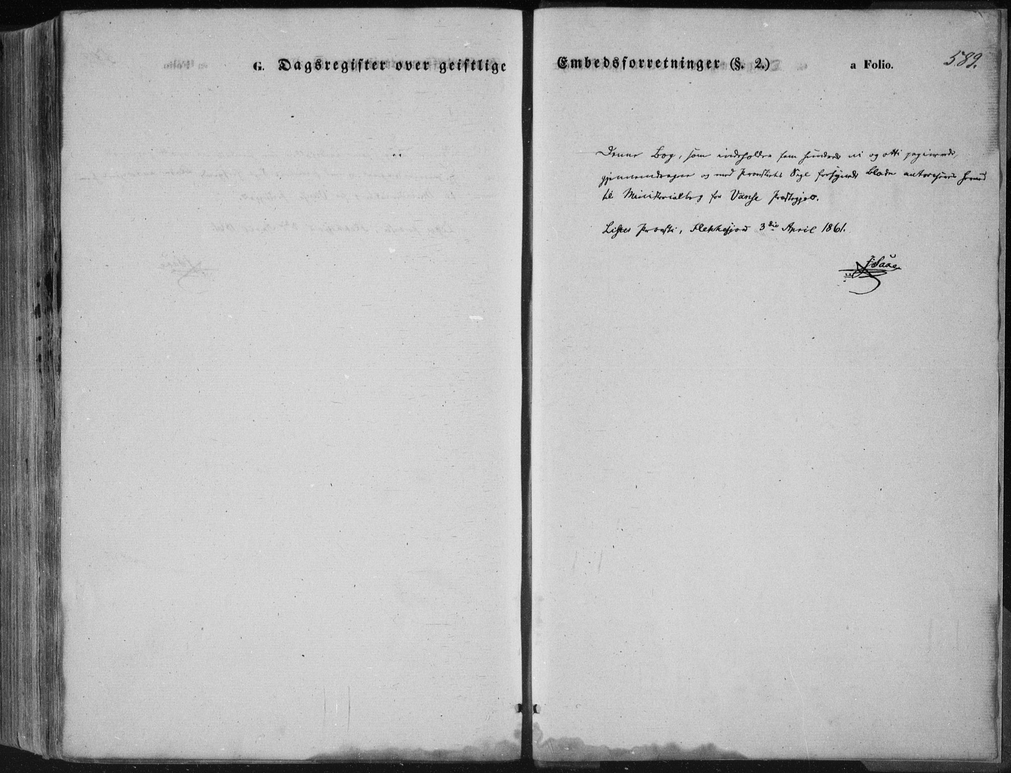 Lista sokneprestkontor, AV/SAK-1111-0027/F/Fa/L0011: Parish register (official) no. A 11, 1861-1878, p. 589