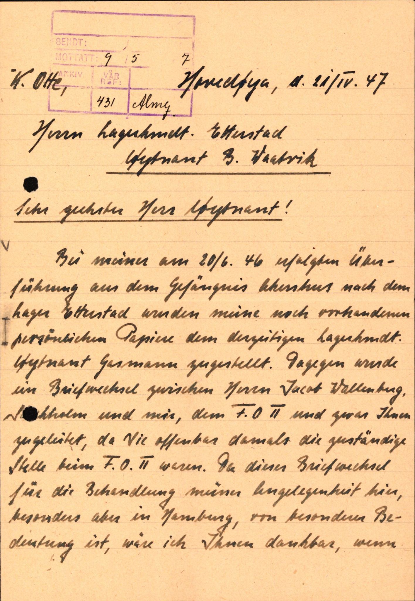 Forsvaret, Forsvarets overkommando II, AV/RA-RAFA-3915/D/Db/L0025: CI Questionaires. Tyske okkupasjonsstyrker i Norge. Tyskere., 1945-1946, p. 146