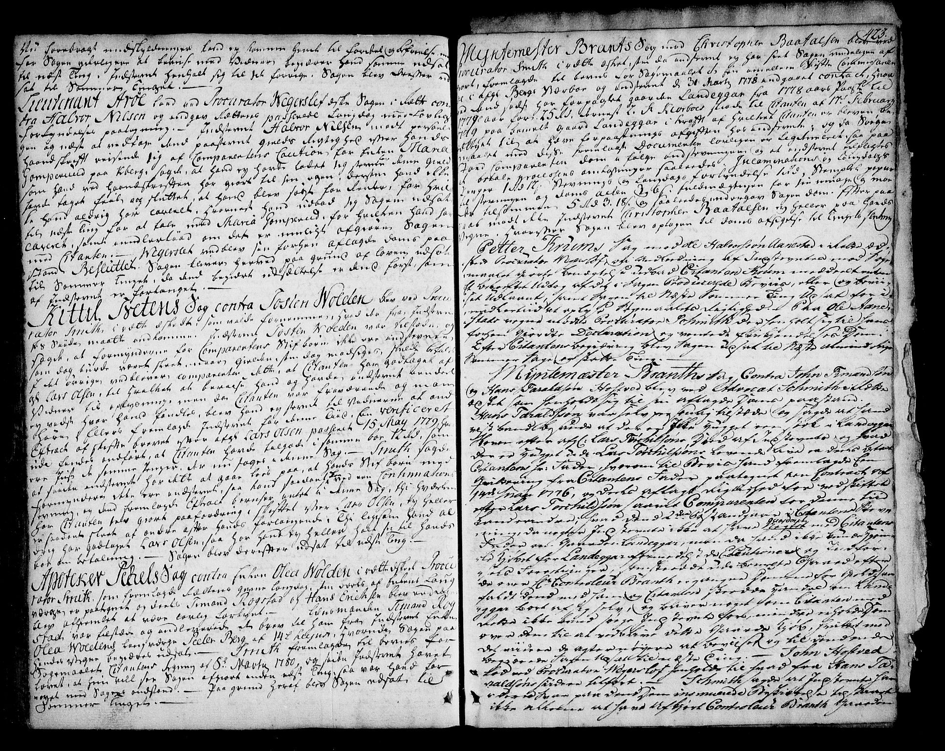 Numedal og Sandsvær sorenskriveri, AV/SAKO-A-128/F/Fa/Faa/L0096: Tingbok for Sandsvær, 1767-1780, p. 423